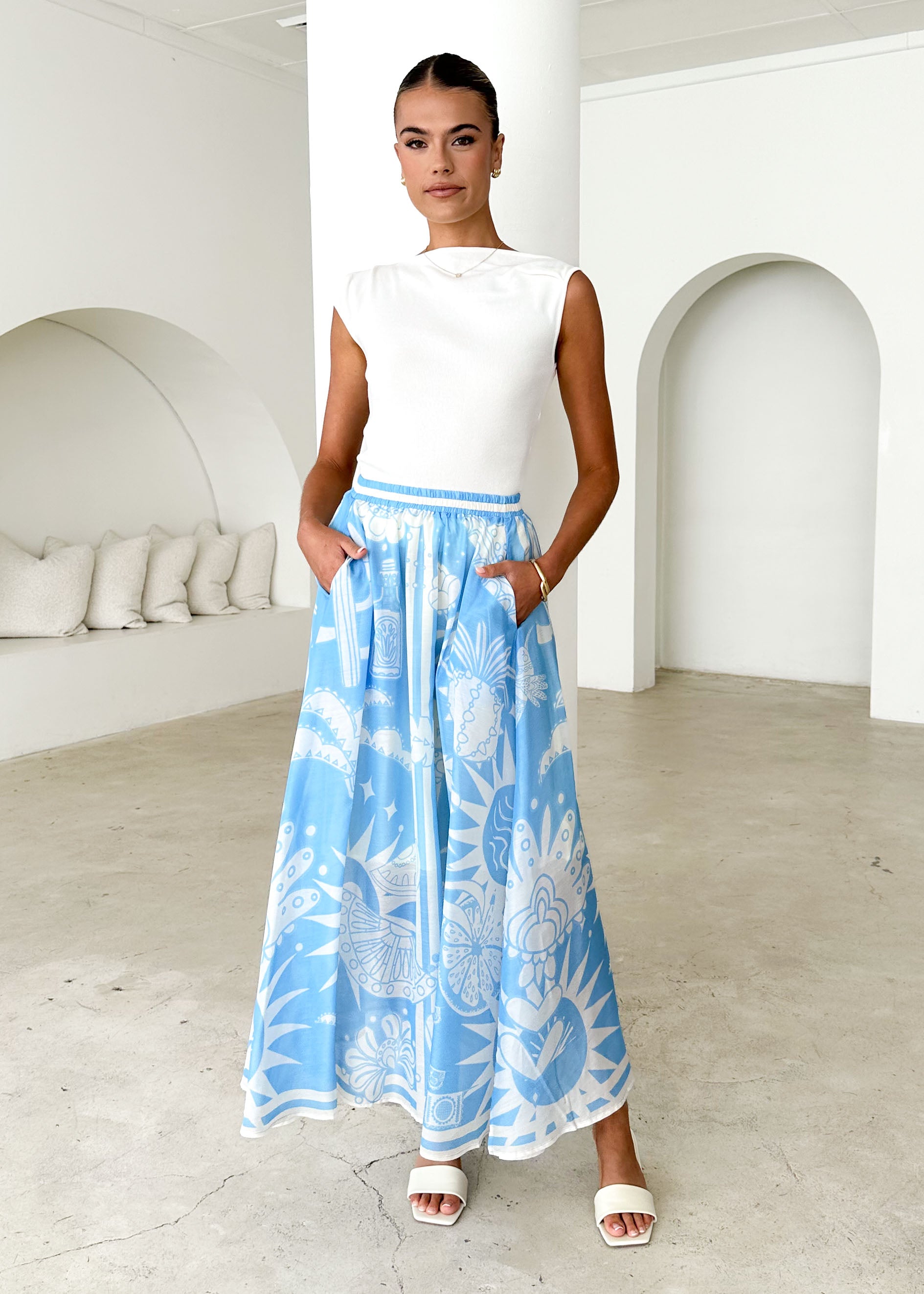 Keana Maxi Skirt - Blue Cabos