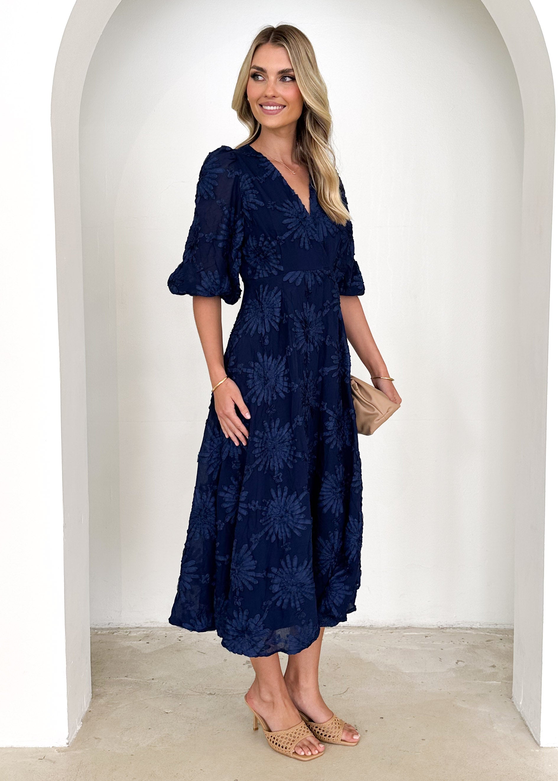 PRE-ORDER : Bayside Midi Dress - Navy