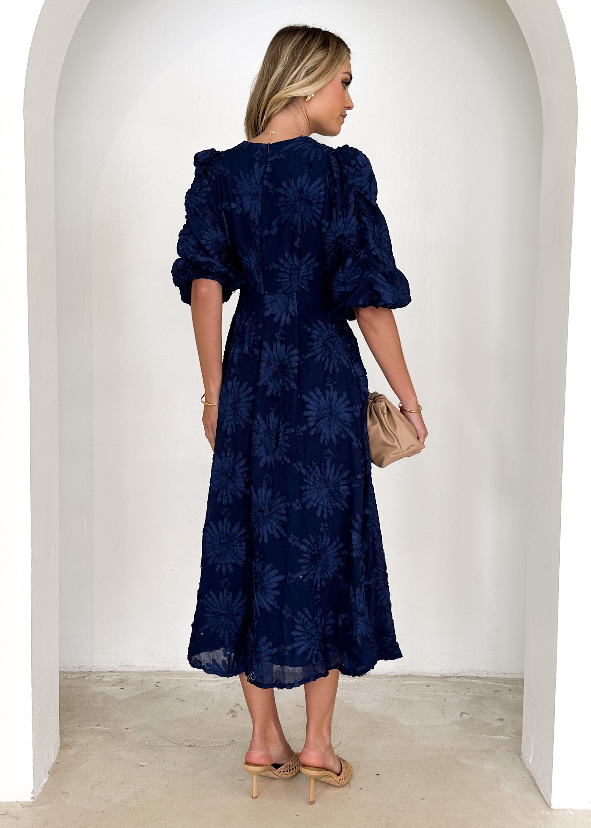 PRE-ORDER : Bayside Midi Dress - Navy