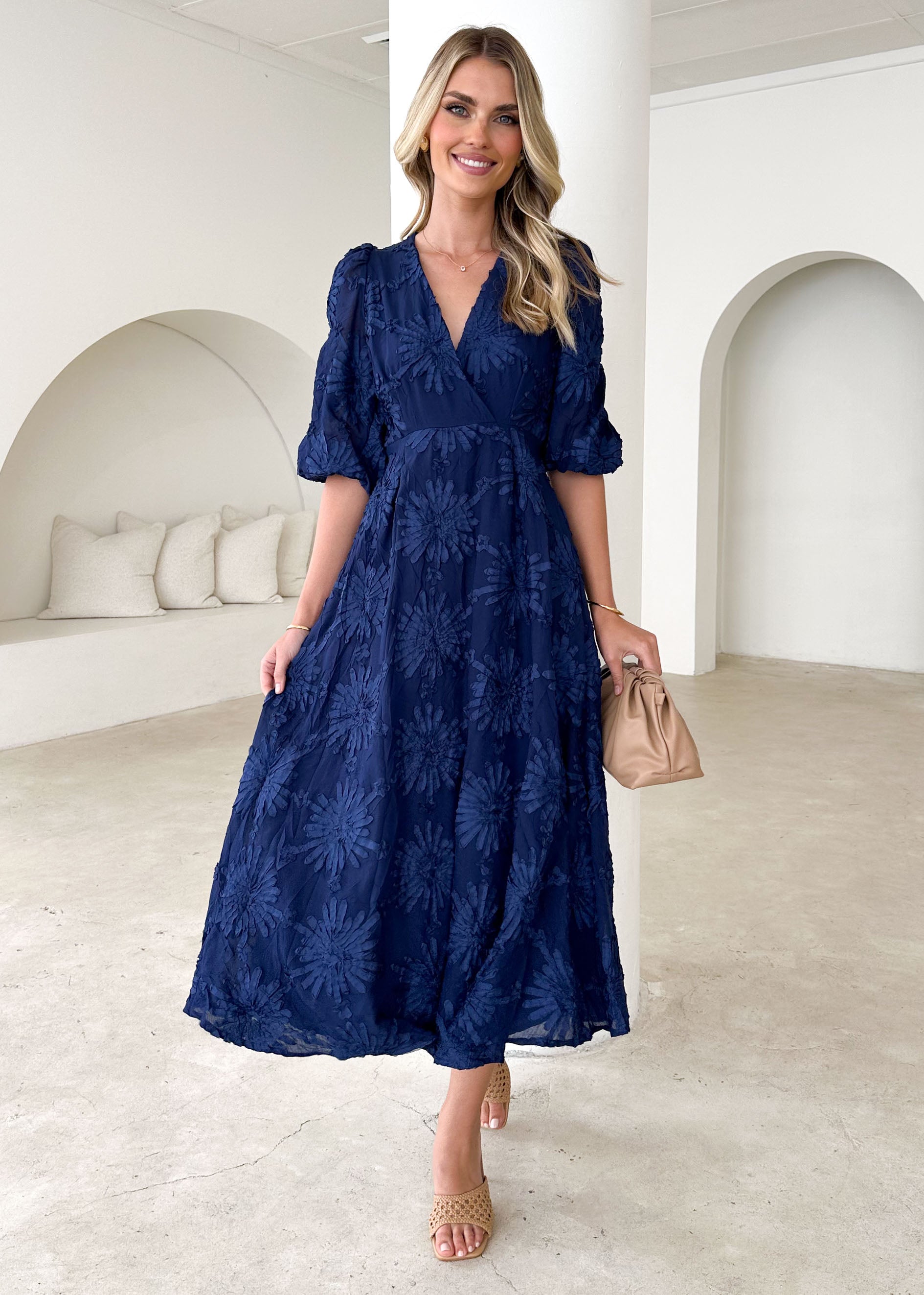 PRE-ORDER : Bayside Midi Dress - Navy