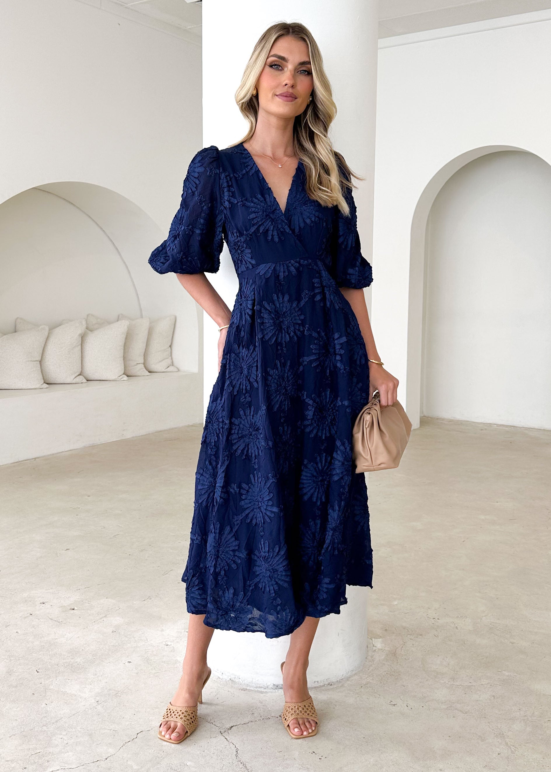 PRE-ORDER : Bayside Midi Dress - Navy