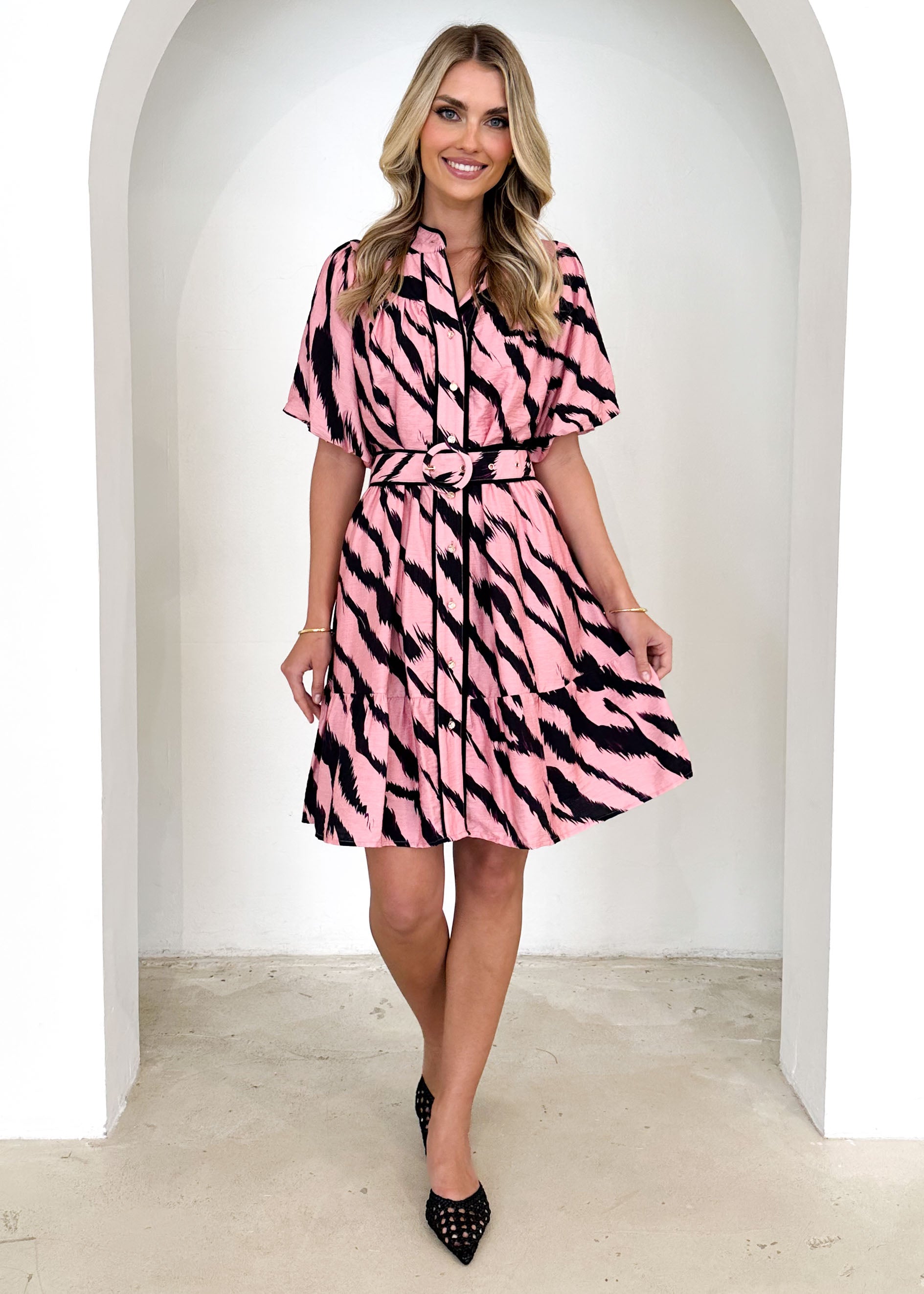 Oakley Dress - Pink Zebra