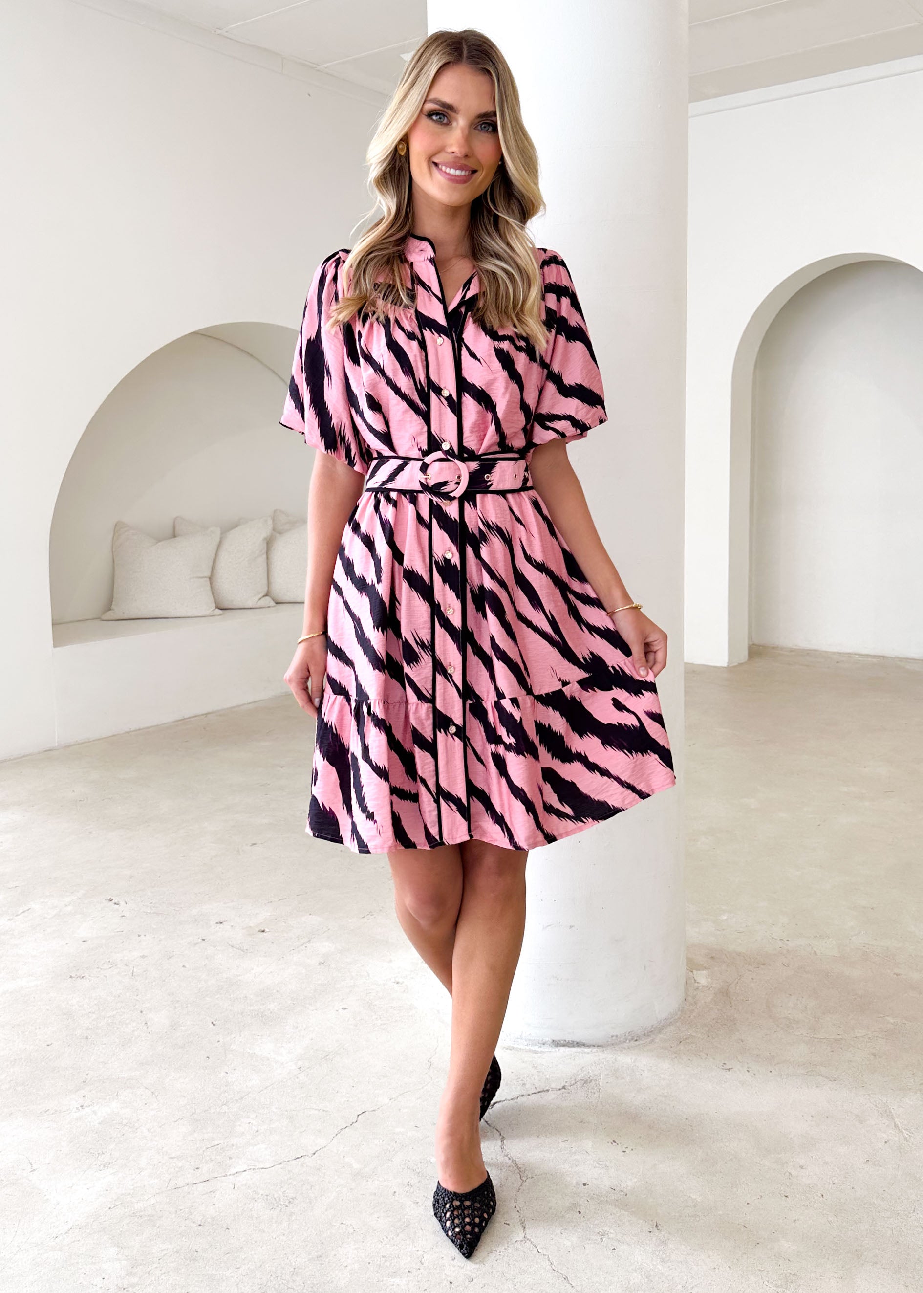 Oakley Dress - Pink Zebra