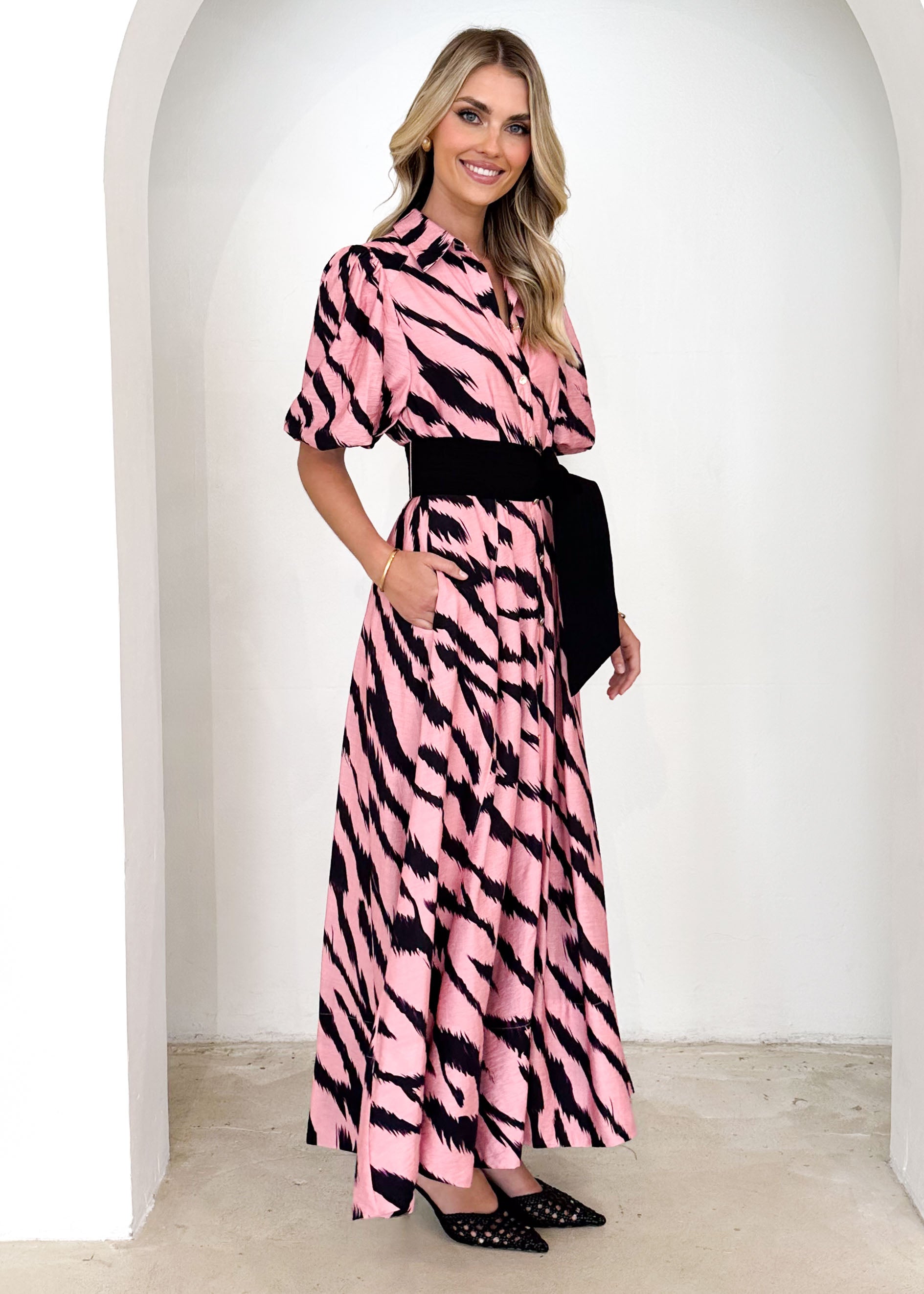 Rambler Maxi Dress - Pink Zebra