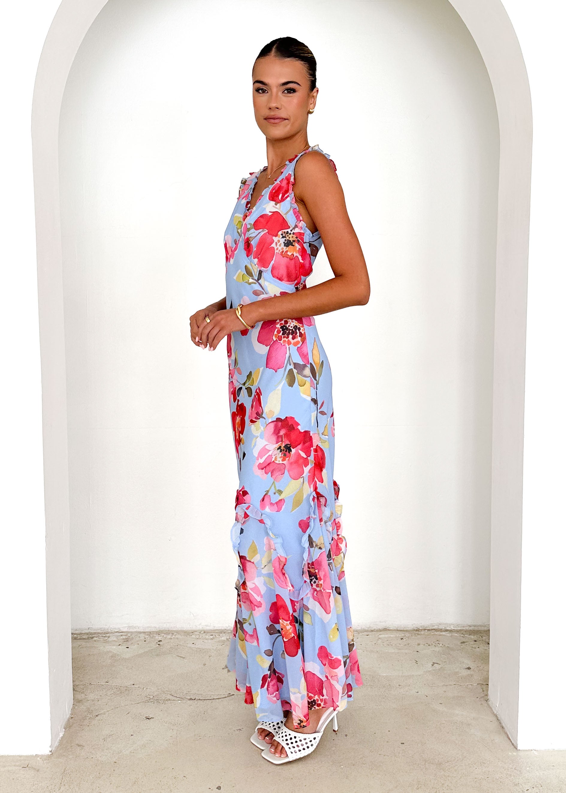 Arriane Maxi Dress - Blue Floral