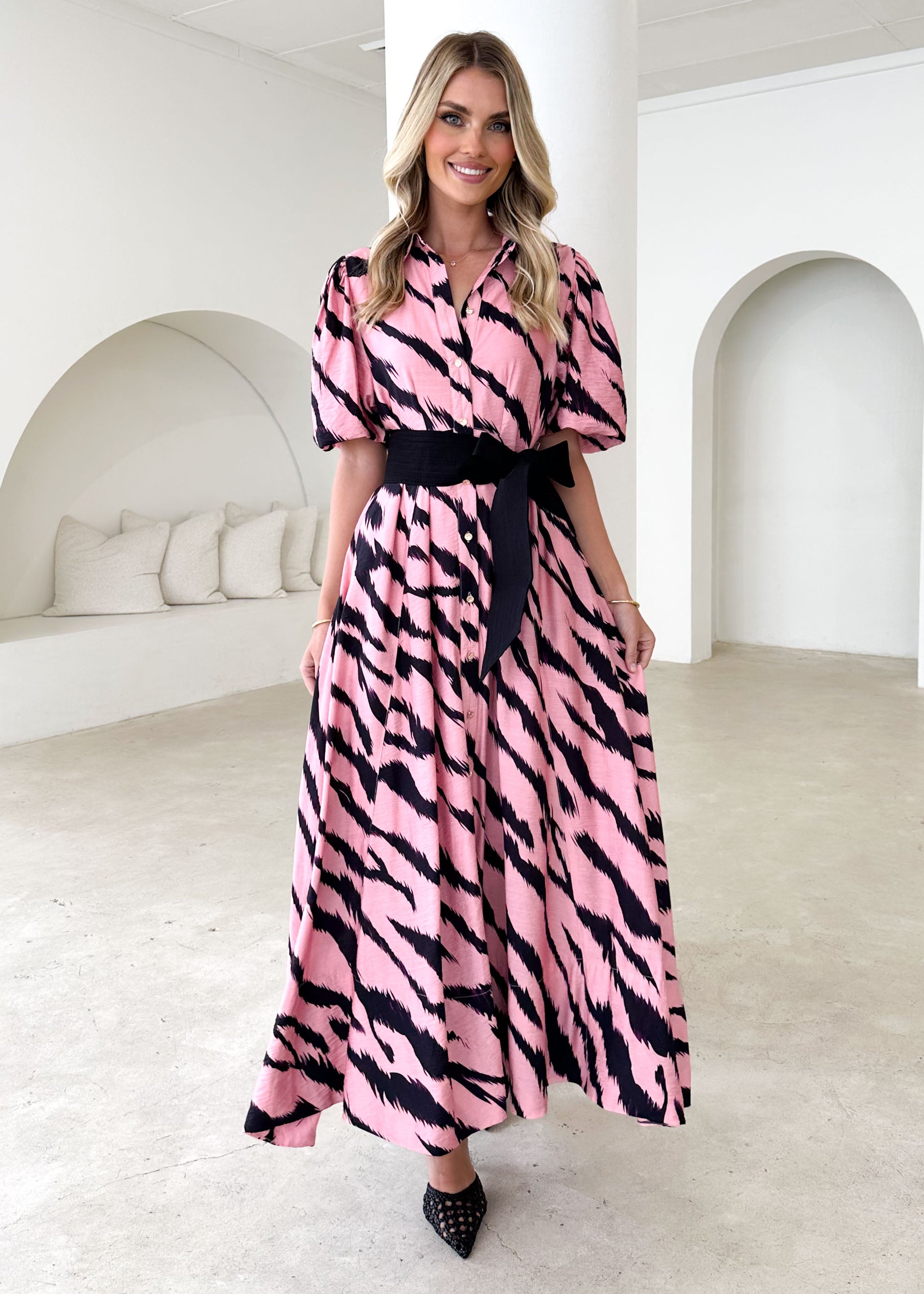 Rambler Maxi Dress - Pink Zebra