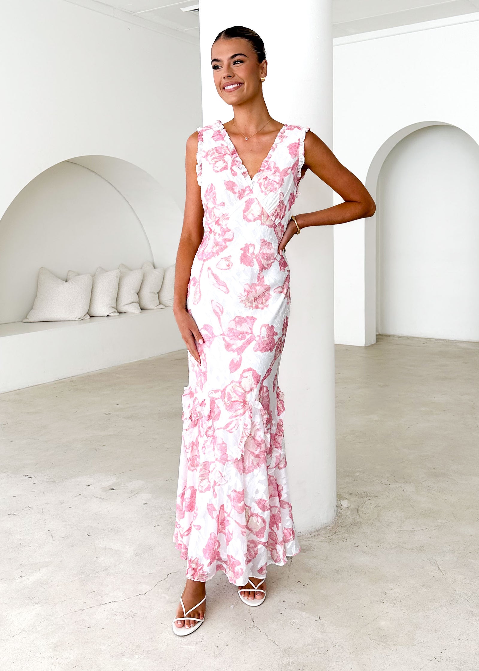 women's formal evening dresses PRETTYGARDEN Women's Summer Wedding Guest Dress Sleeveless Ruffle Form main image 0