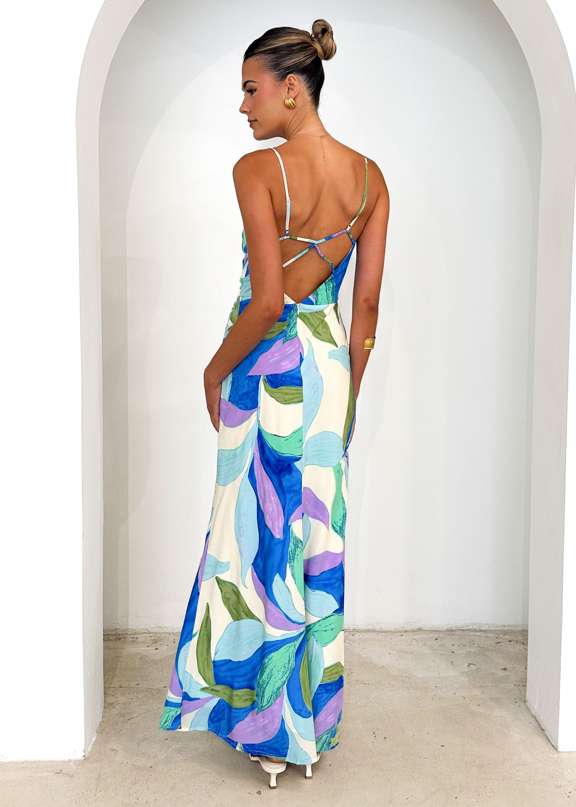 Malibu Maxi Dress - Azure Leaf