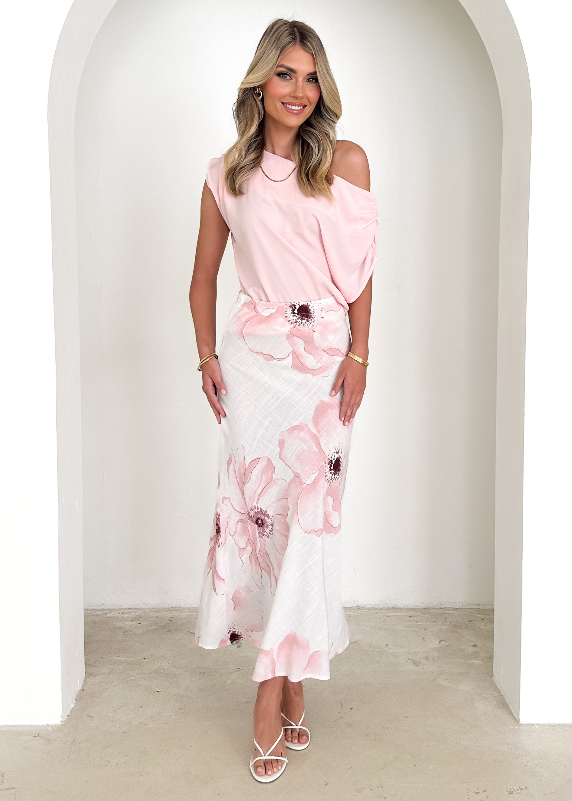 Angelika Maxi Skirt - Pink Poppy