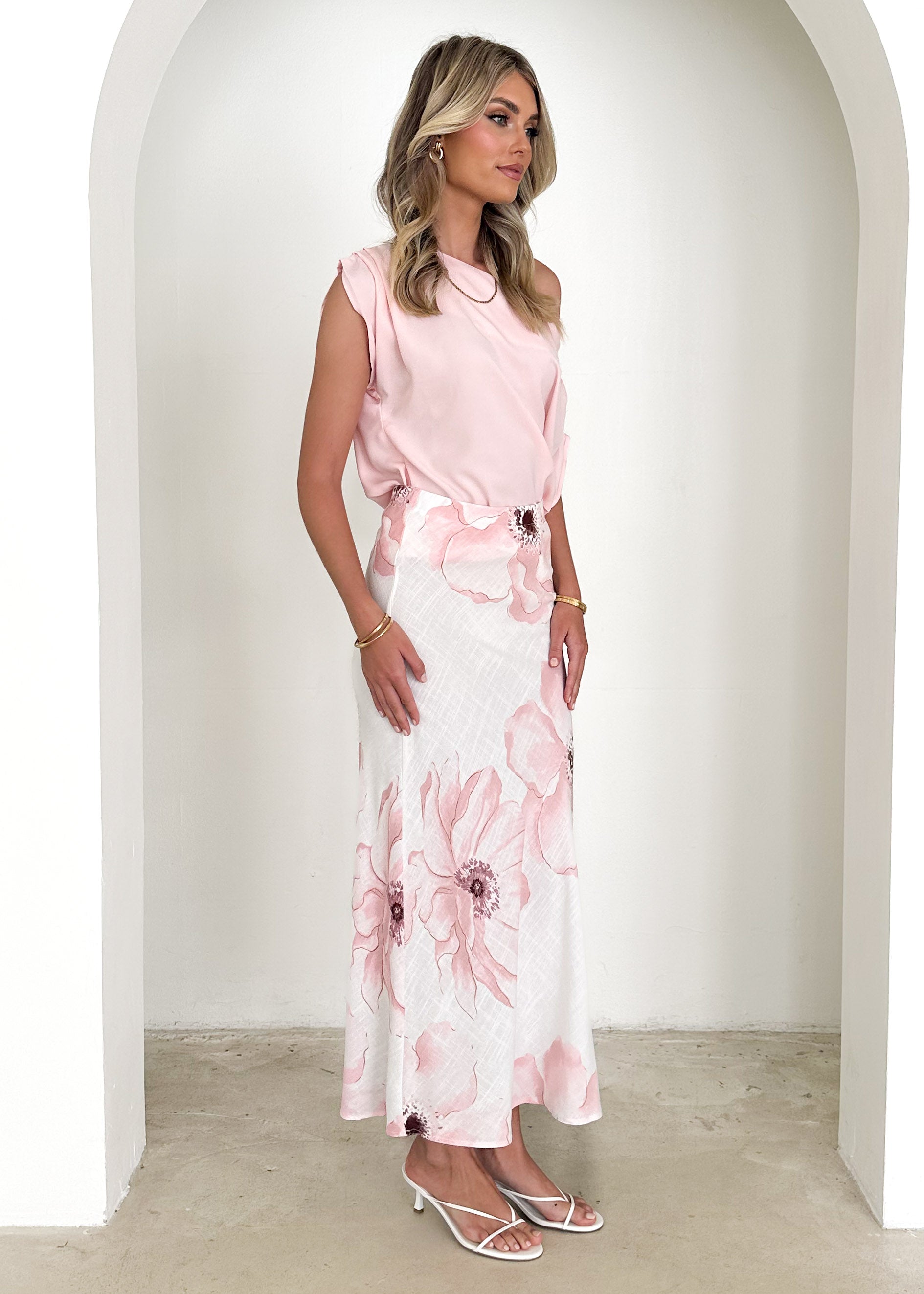 Angelika Maxi Skirt - Pink Poppy