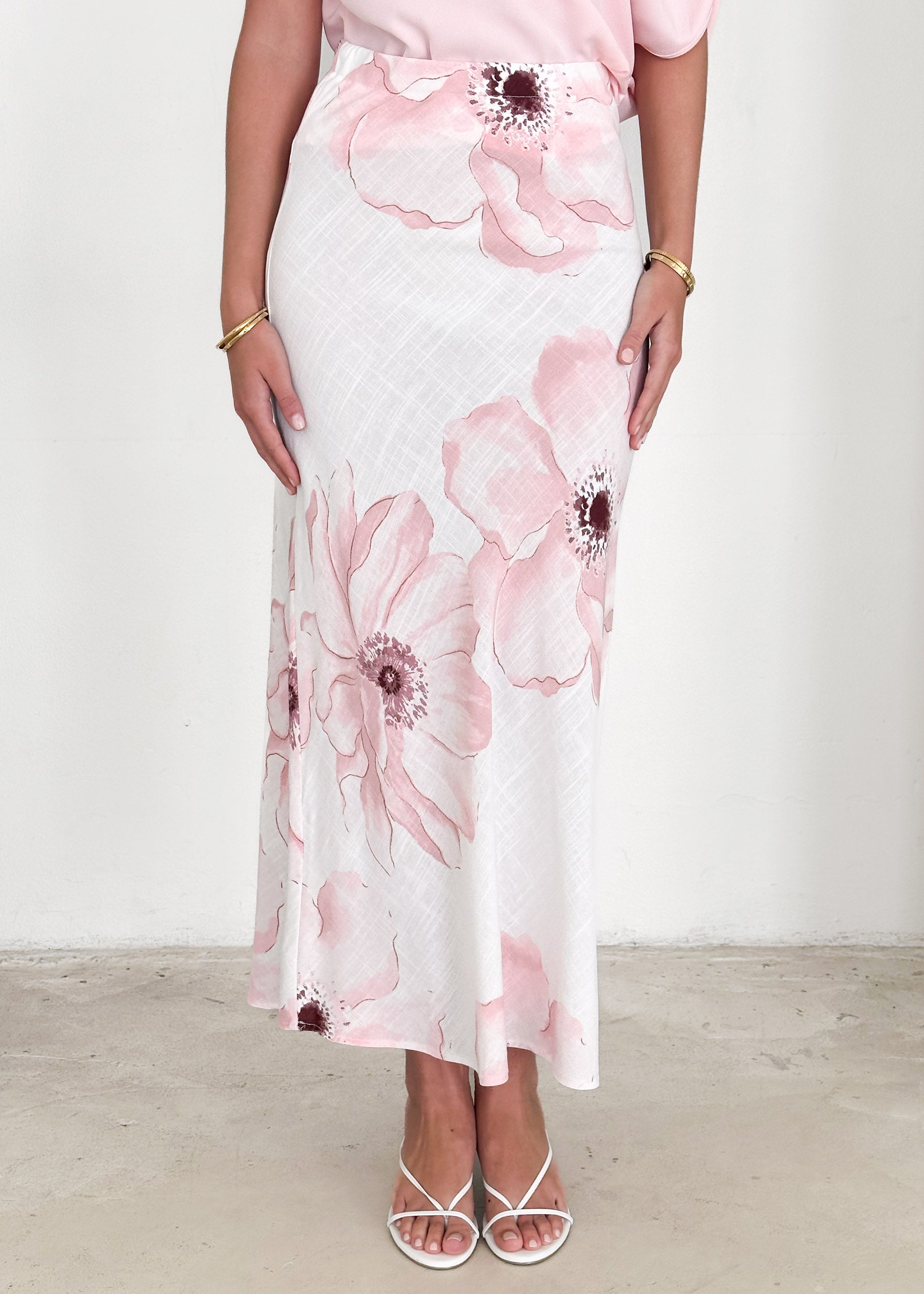 Angelika Maxi Skirt - Pink Poppy