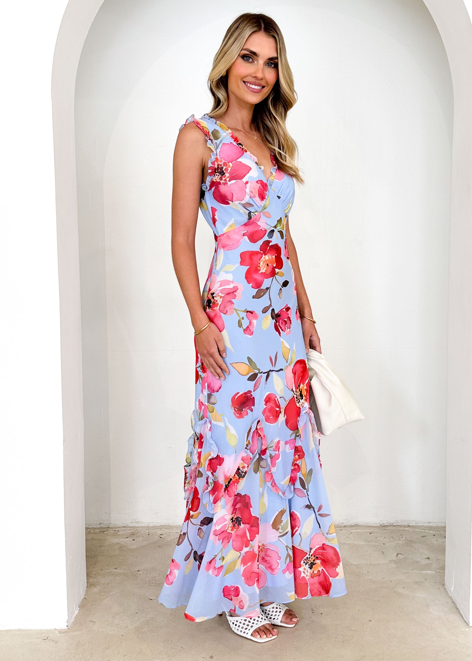 Arriane Maxi Dress - Blue Floral