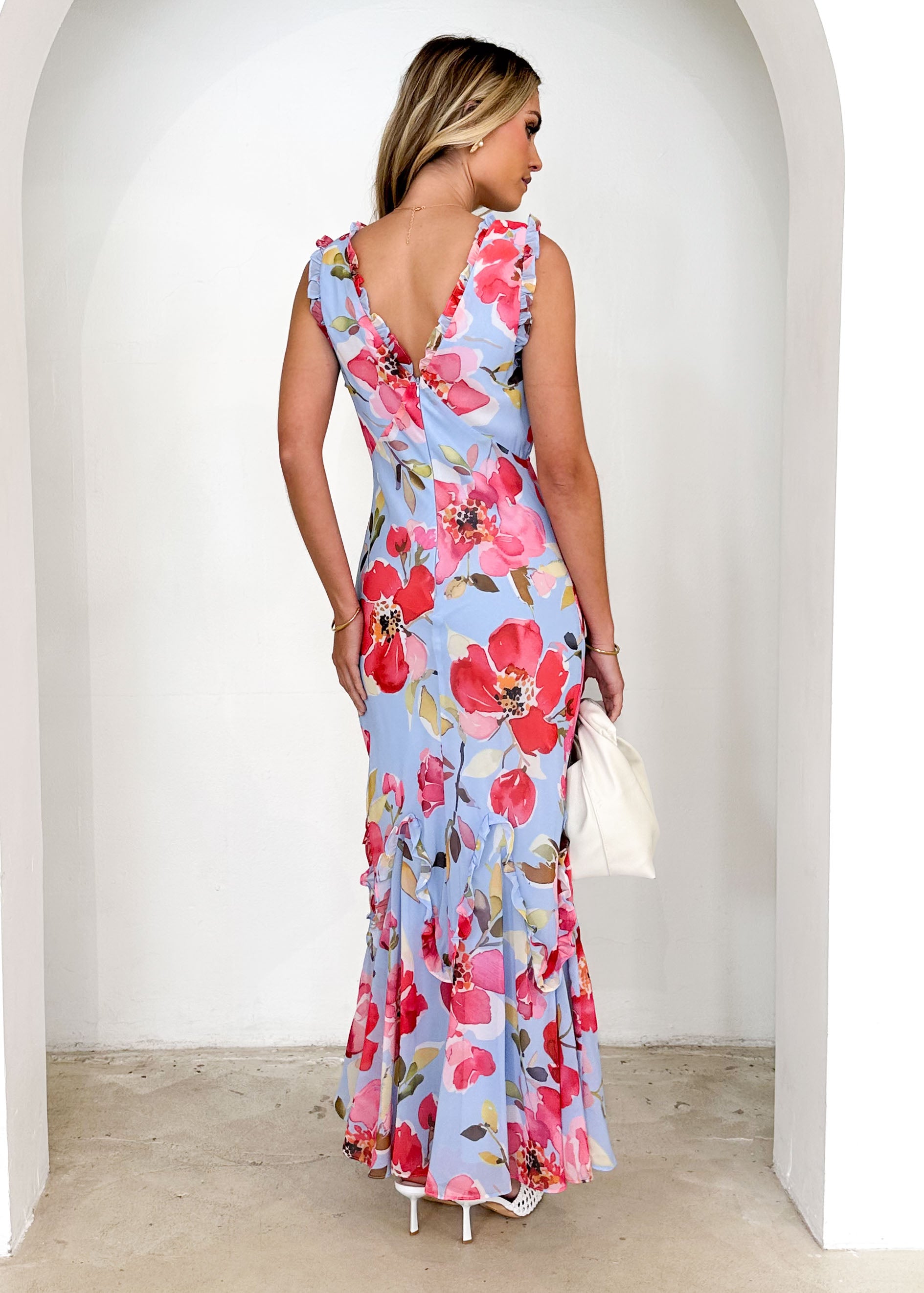 Arriane Maxi Dress - Blue Floral