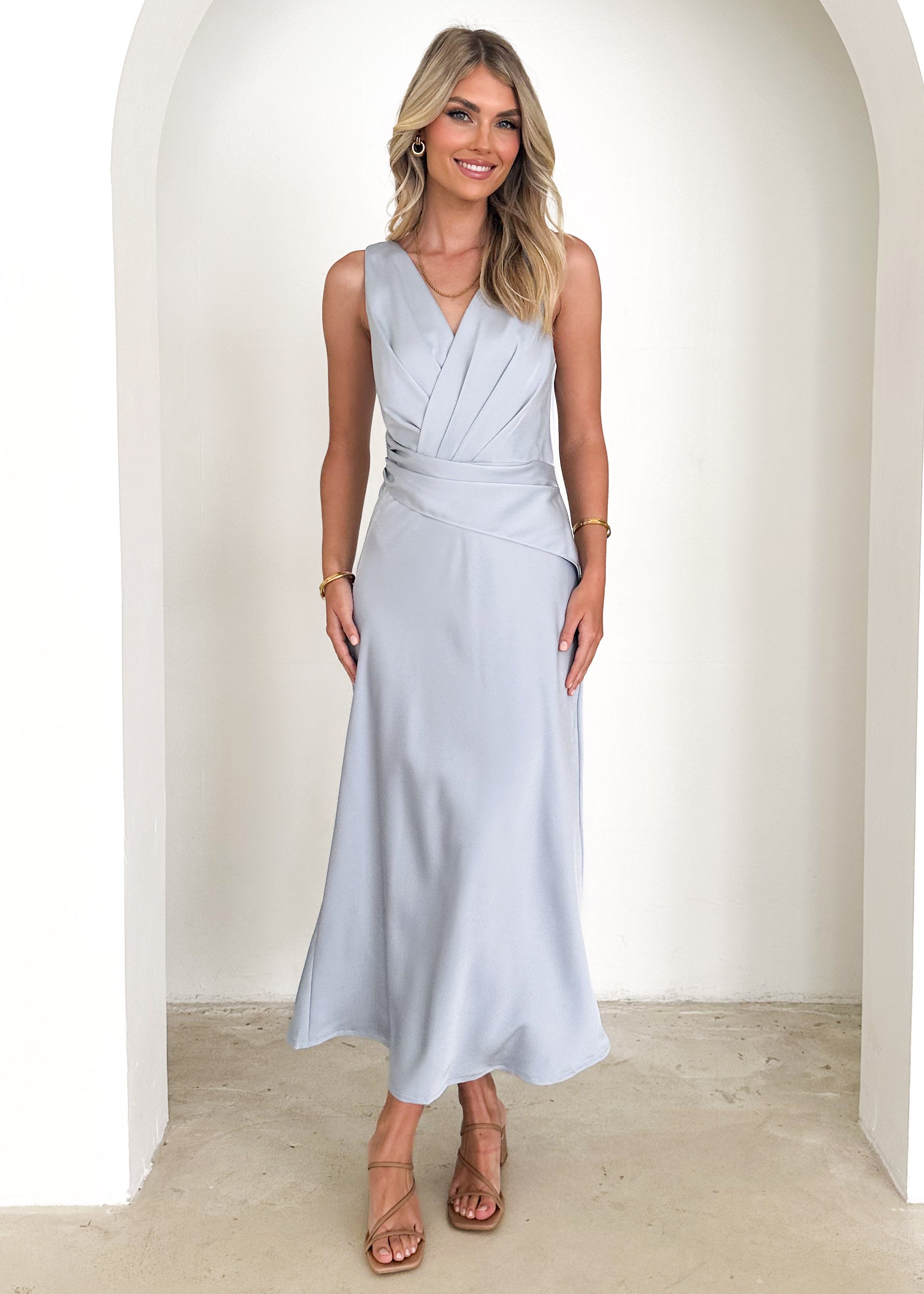 Aleya Midi Dress - Sky Blue