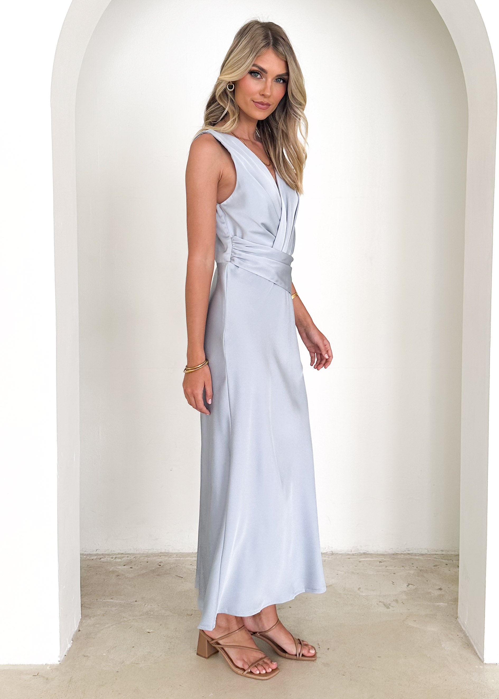 Aleya Midi Dress - Sky Blue