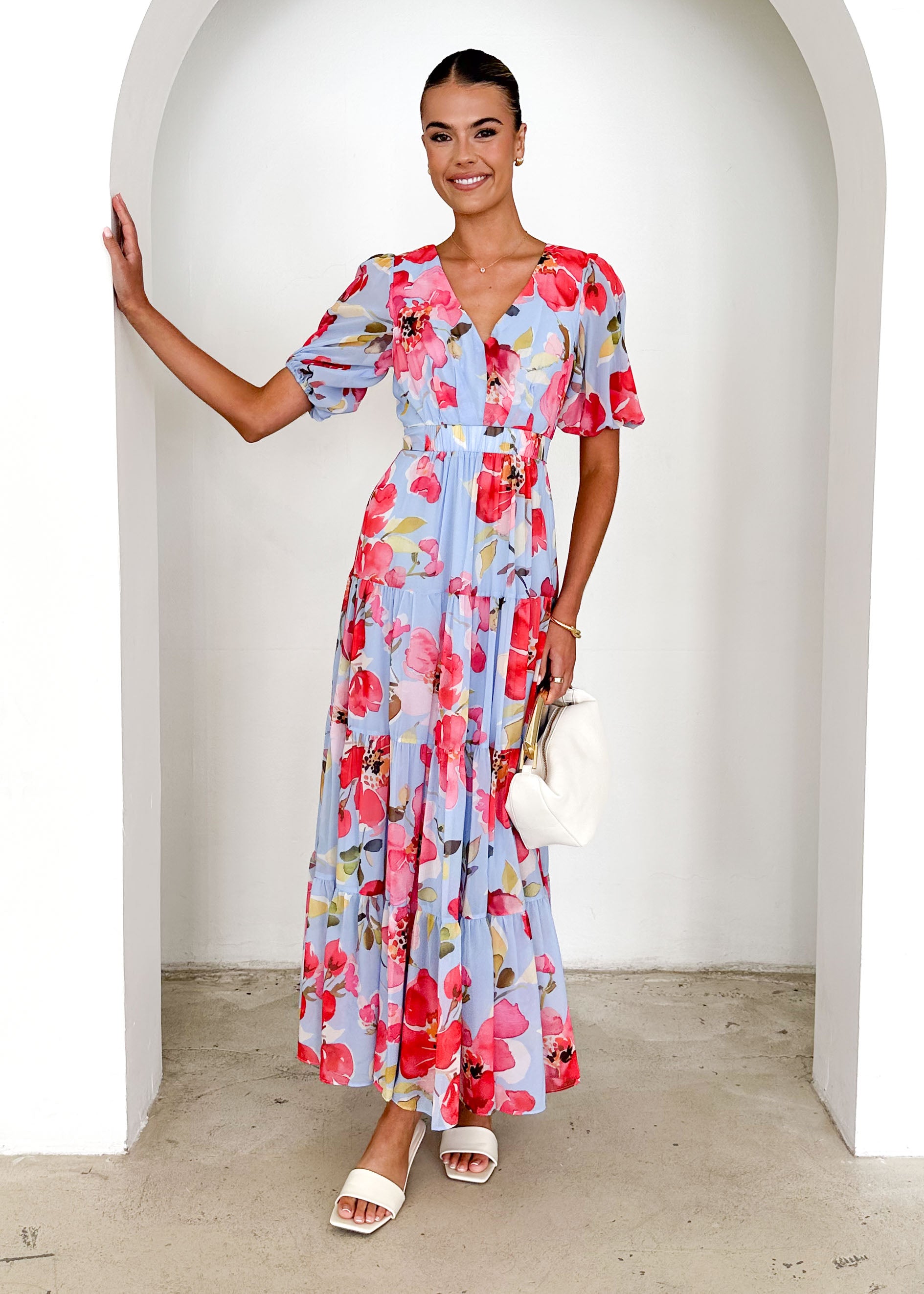 Casablanca Maxi Dress - Blue Floral