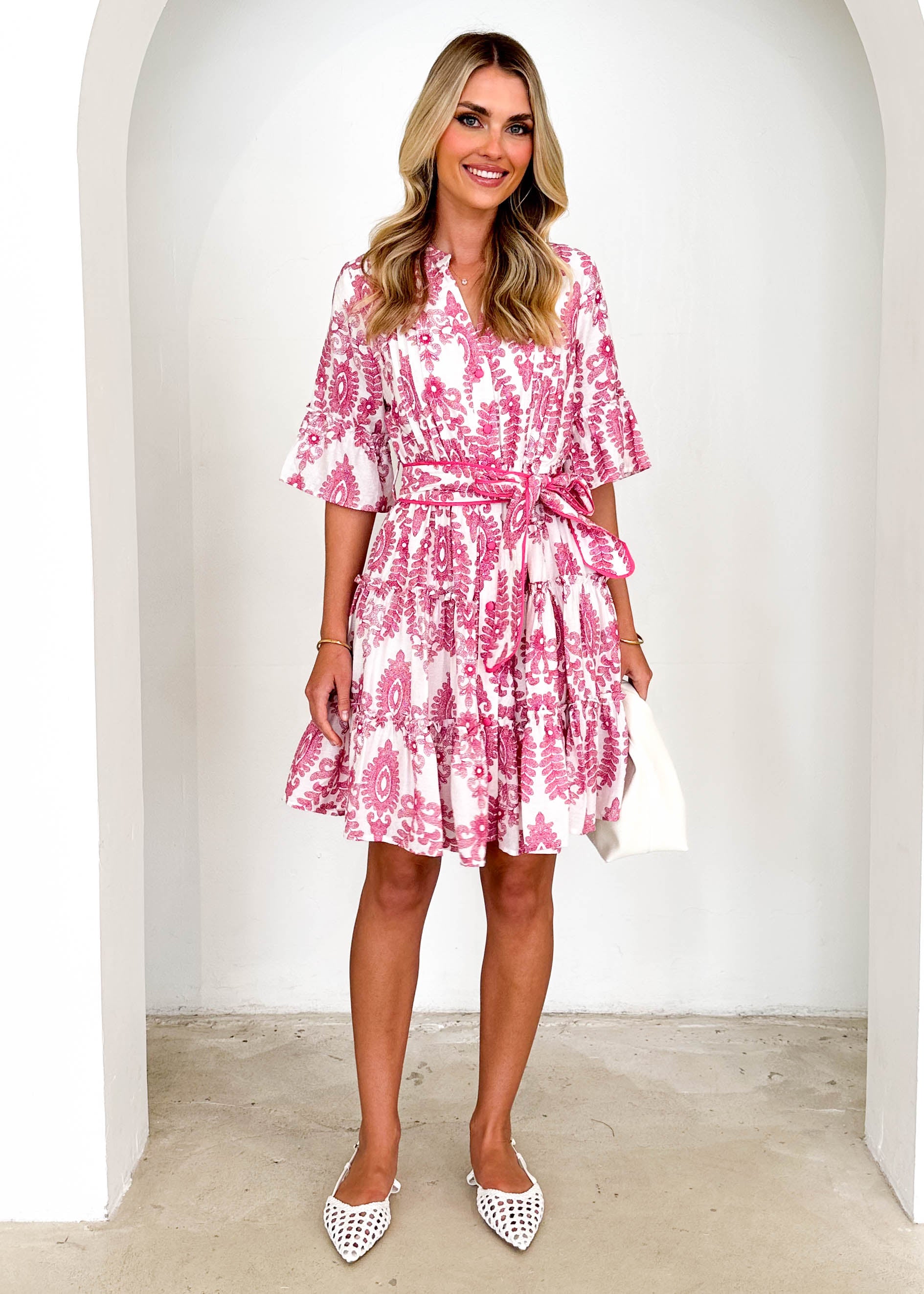 Vanni Dress - Pink Paisley