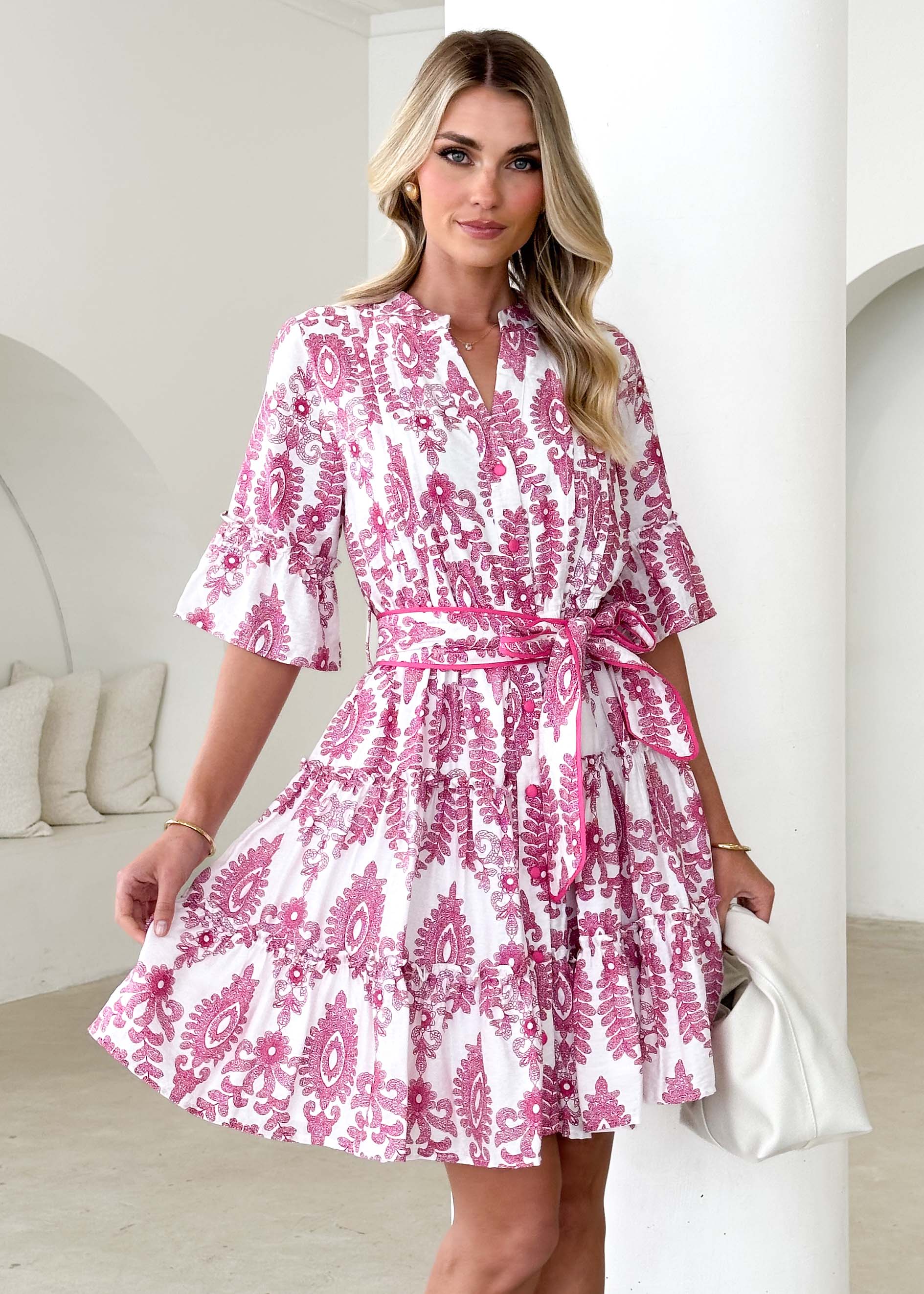 Vanni Dress - Pink Paisley