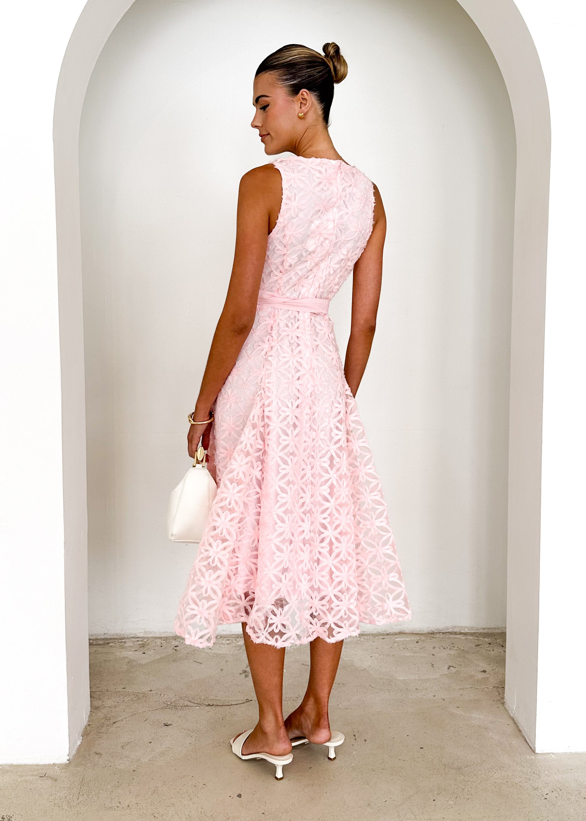 Eclipse Lace Midi Dress - Pink