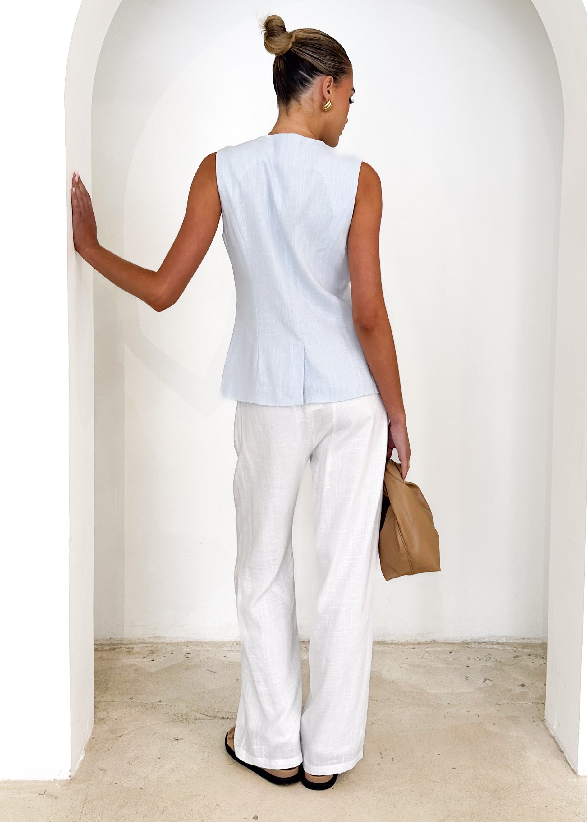 Fresco Vest Top - Powder Blue