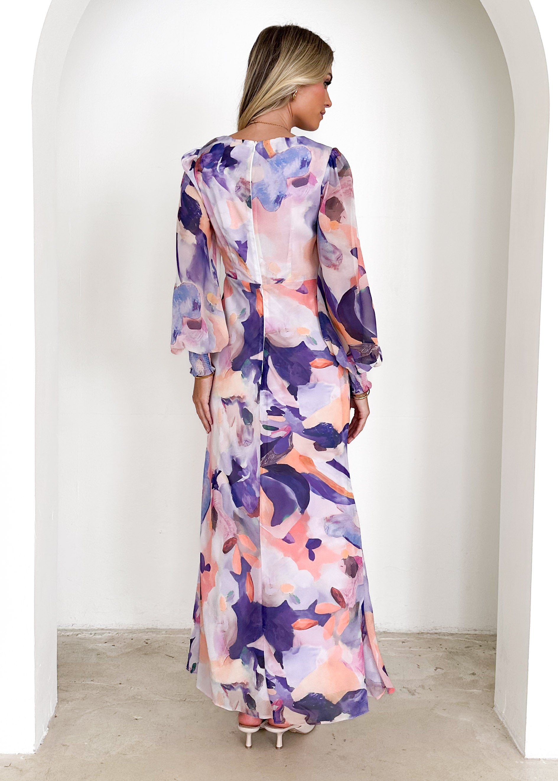 Camellia Midi Dress - Lilac Garden