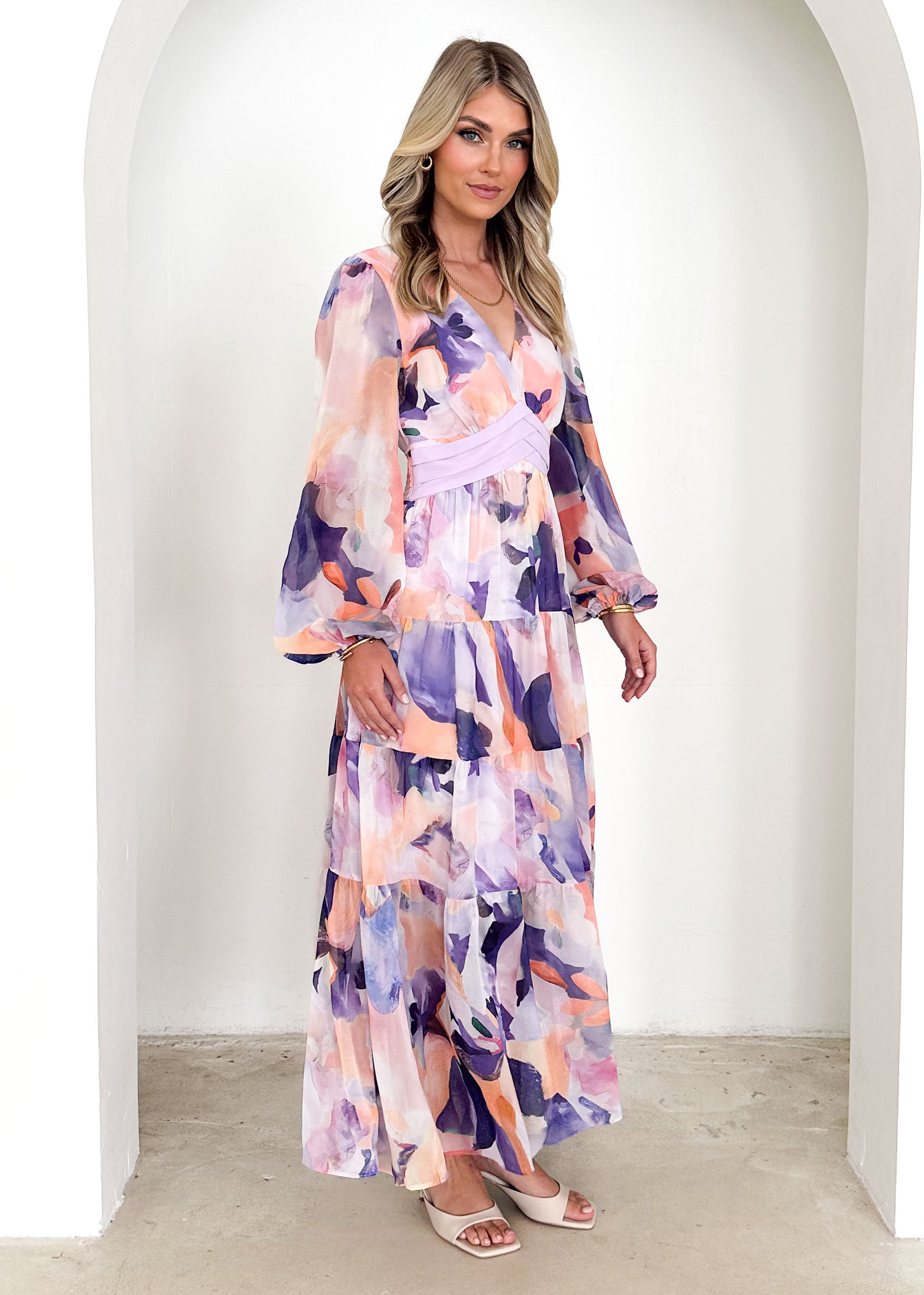 Mayella Maxi Dress - Lilac Garden