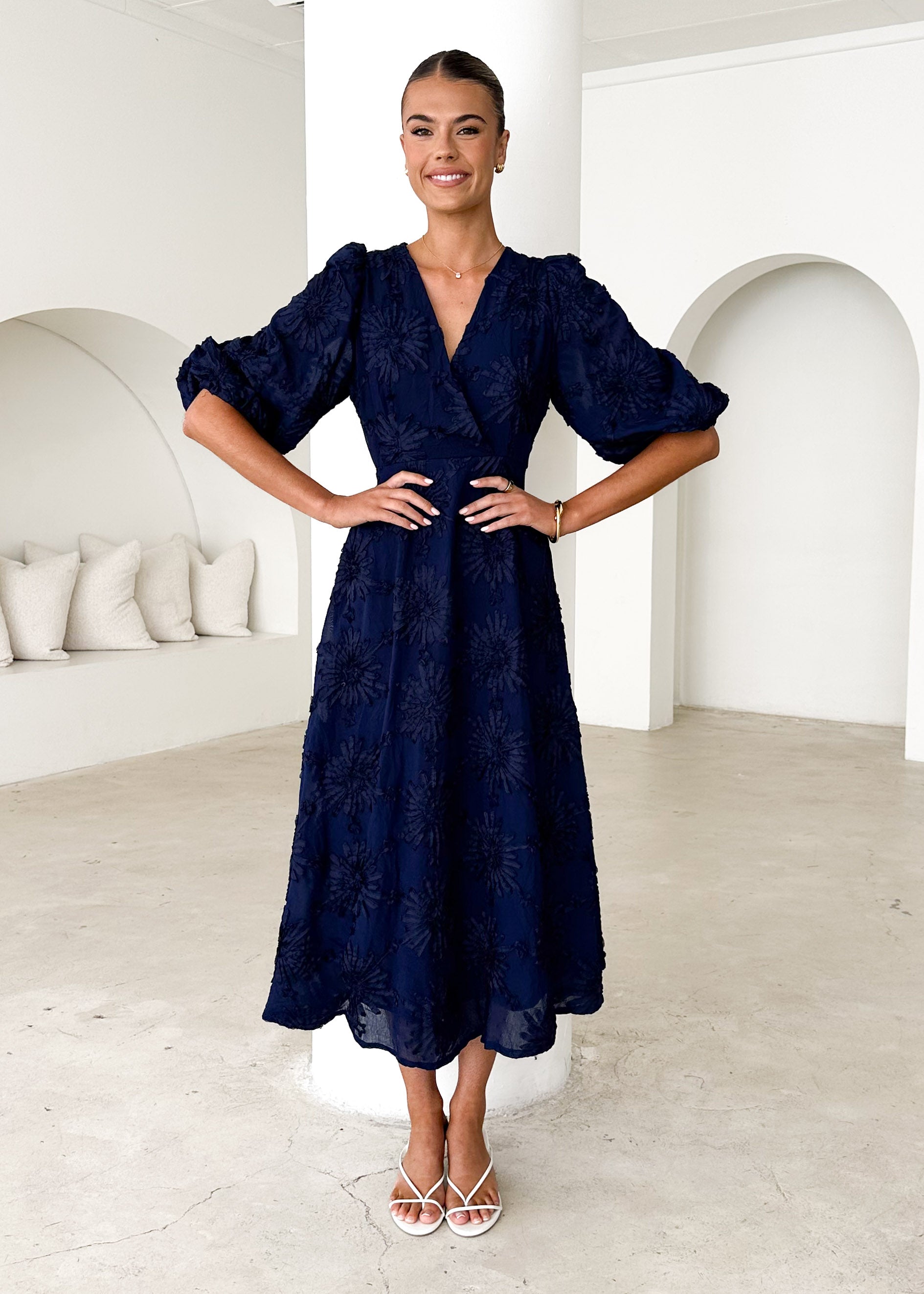 Bayside Midi Dress - Navy