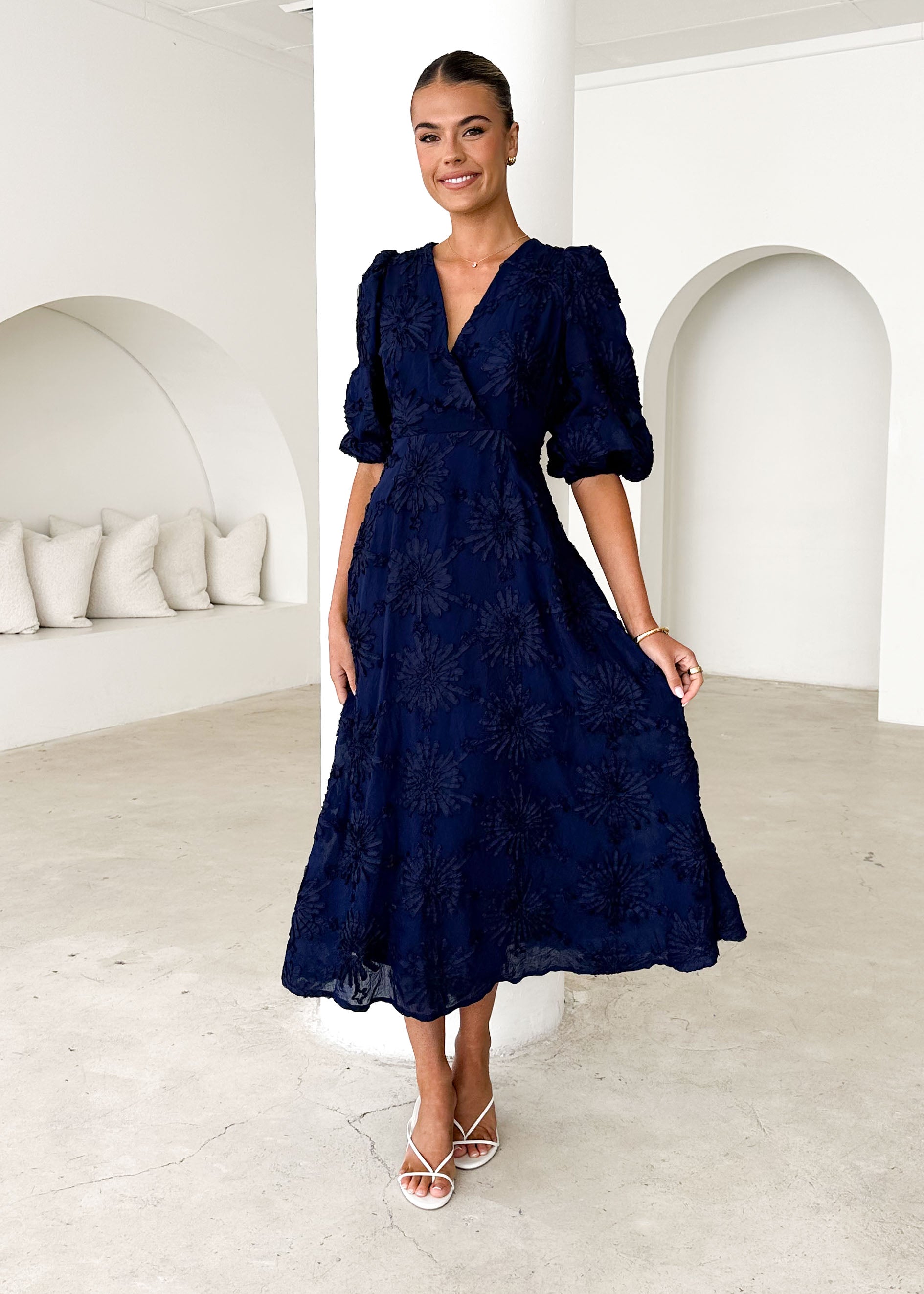 Bayside Midi Dress - Navy