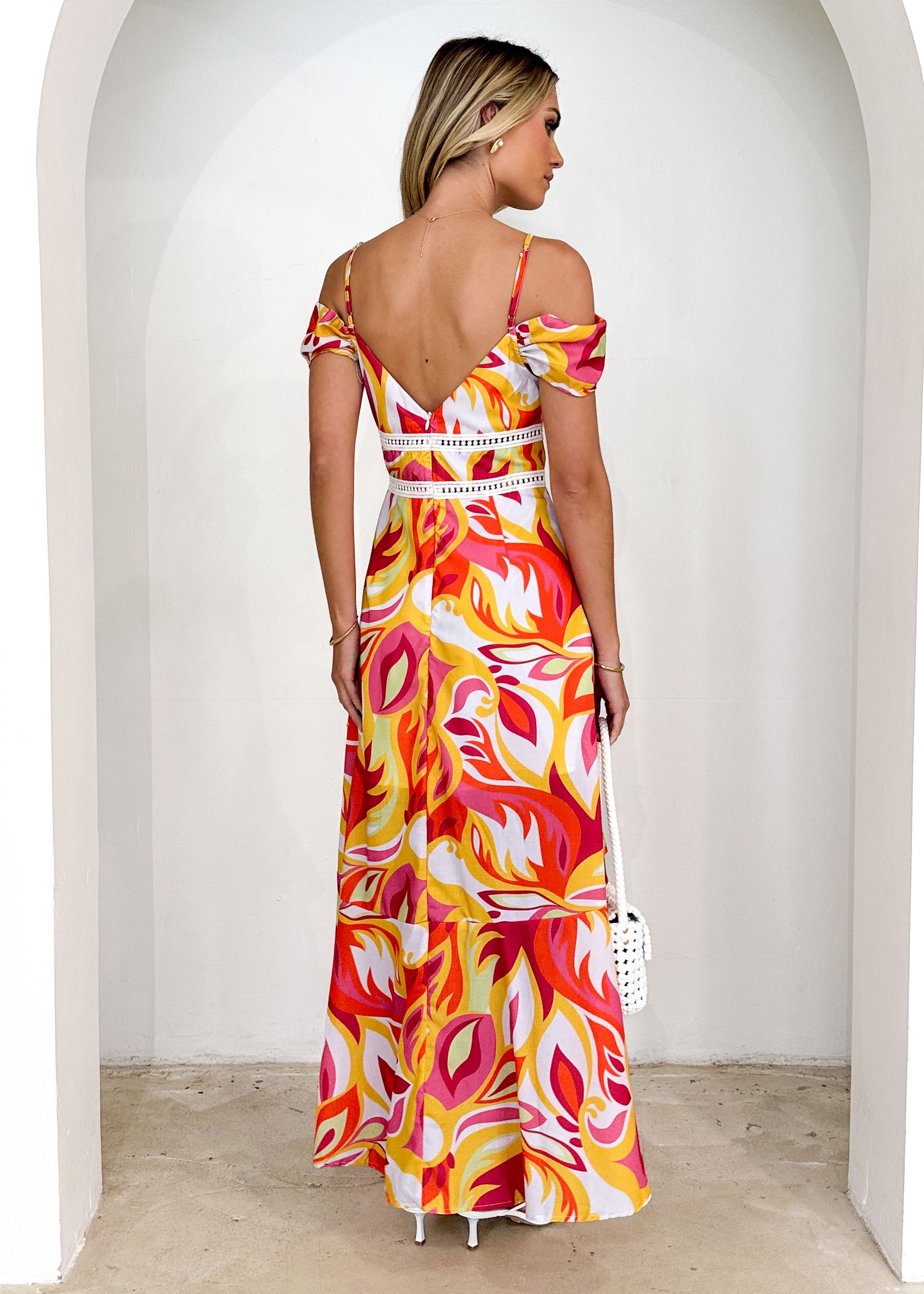 Rebecca Maxi Dress - Lime Floral