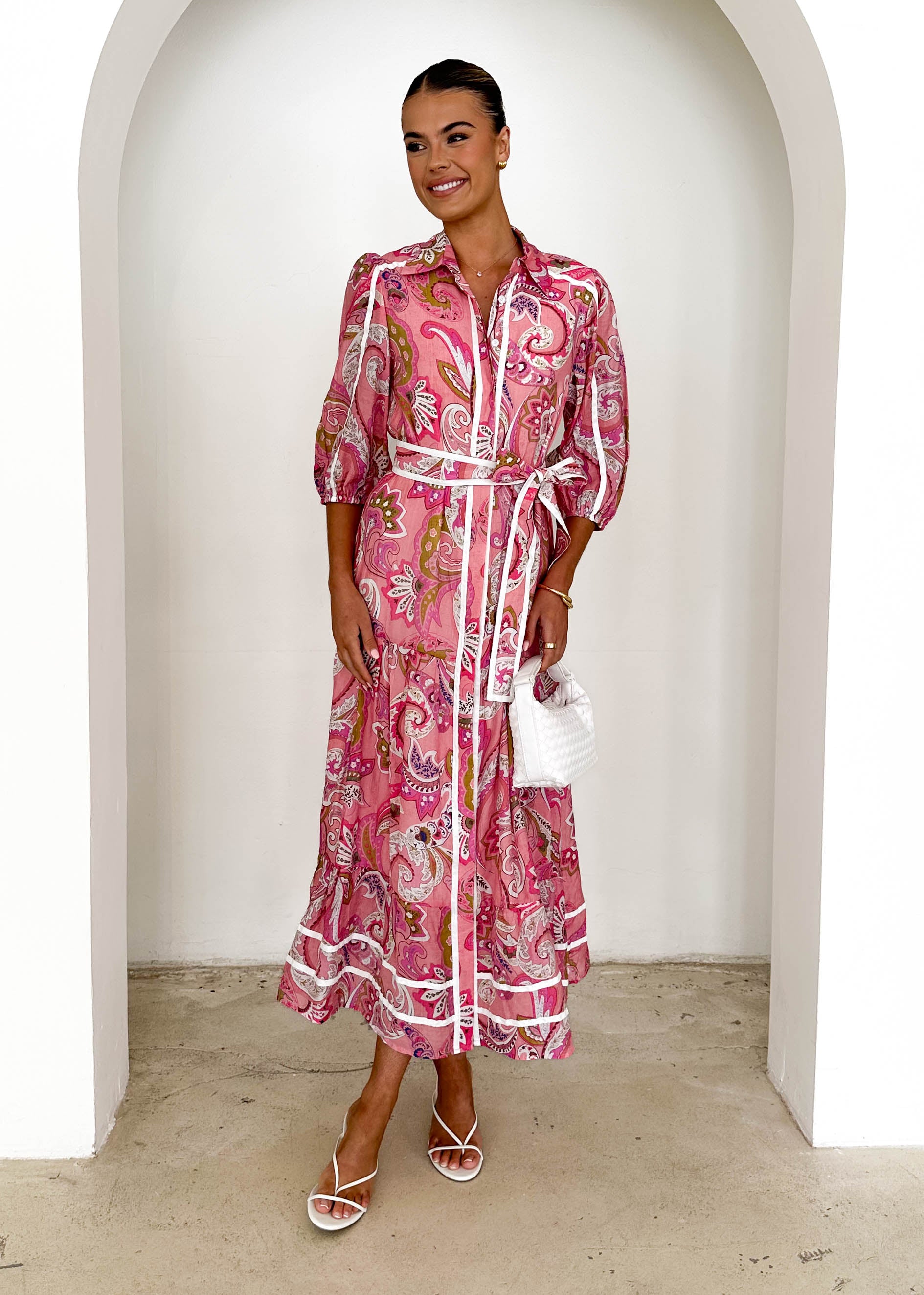 Tantal Maxi Dress - Pink Paisley