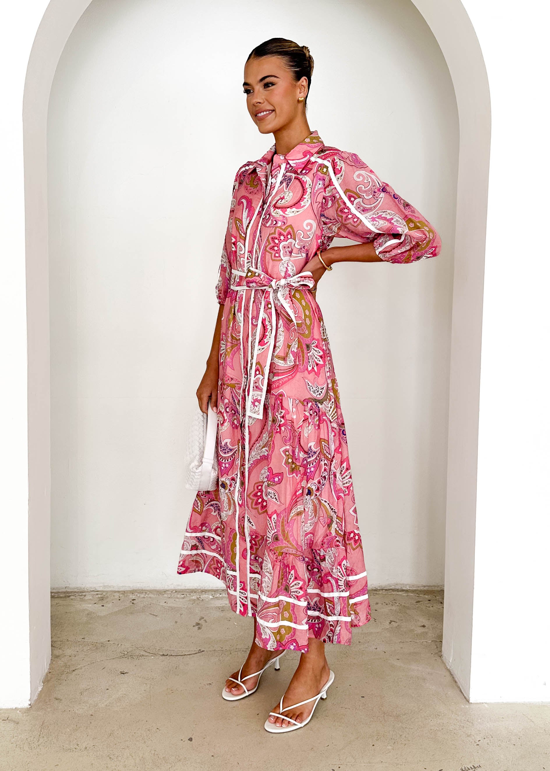 Tantal Maxi Dress - Pink Paisley