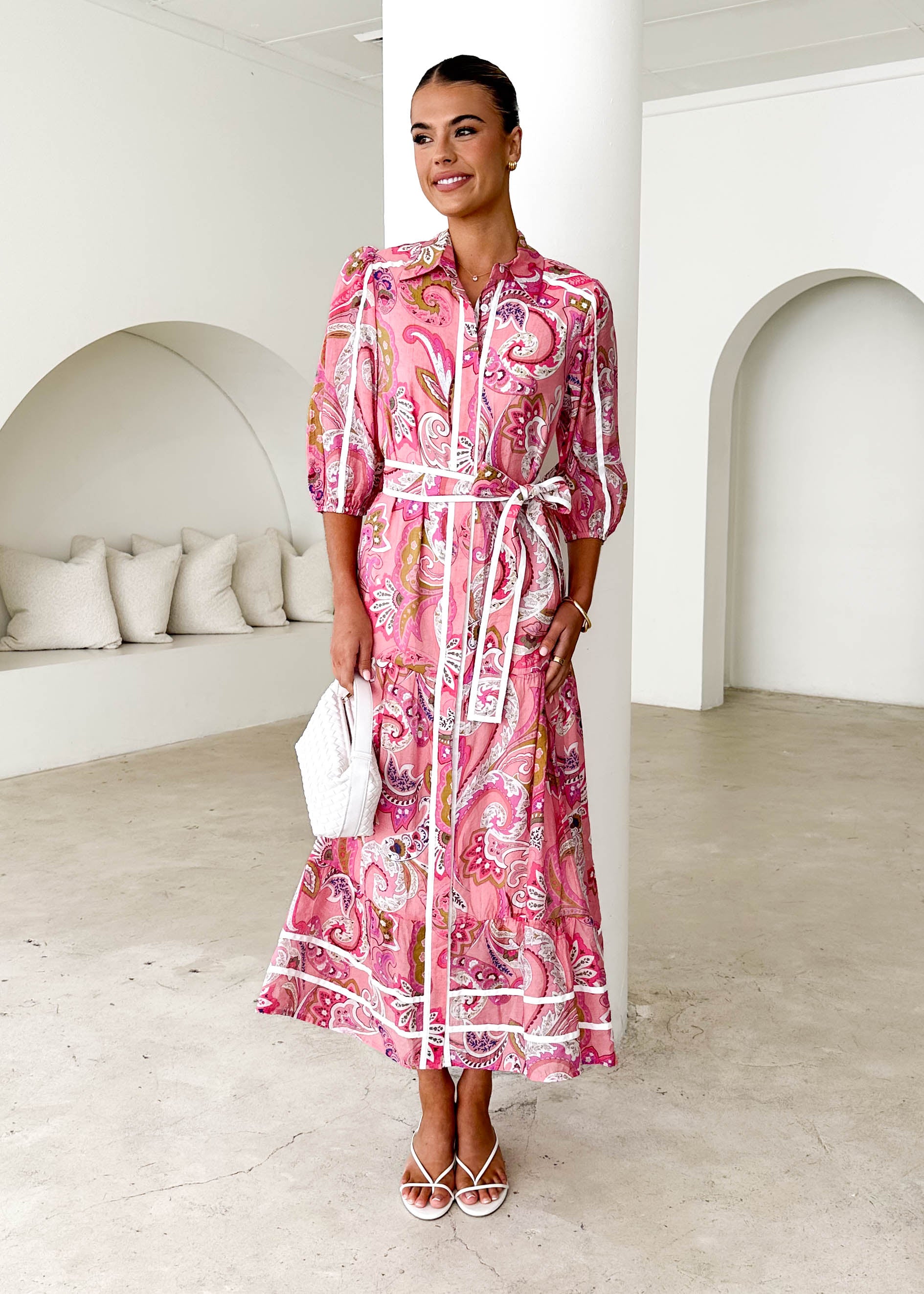 Tantal Maxi Dress - Pink Paisley