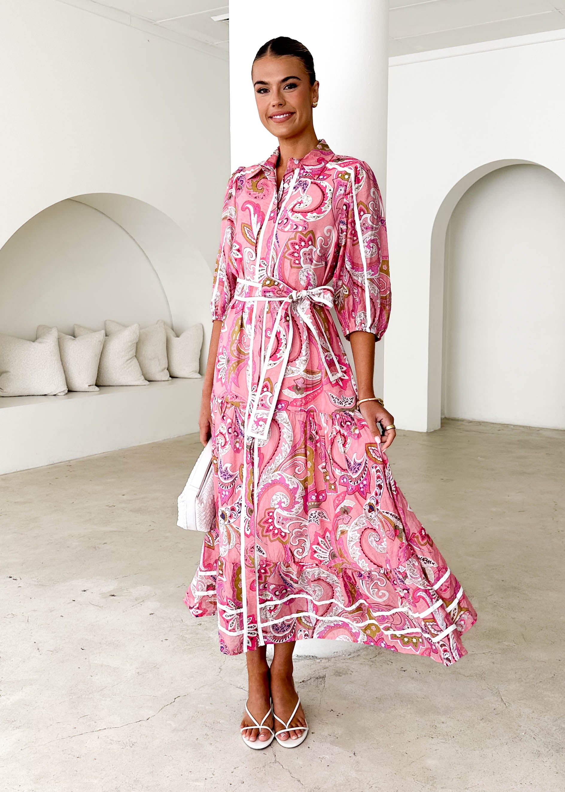 Tantal Maxi Dress - Pink Paisley