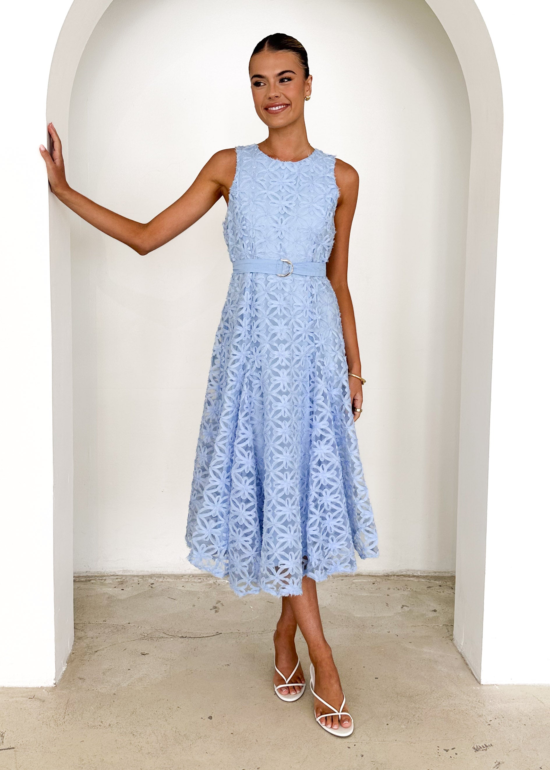 Eclipse Lace Midi Dress - Blue