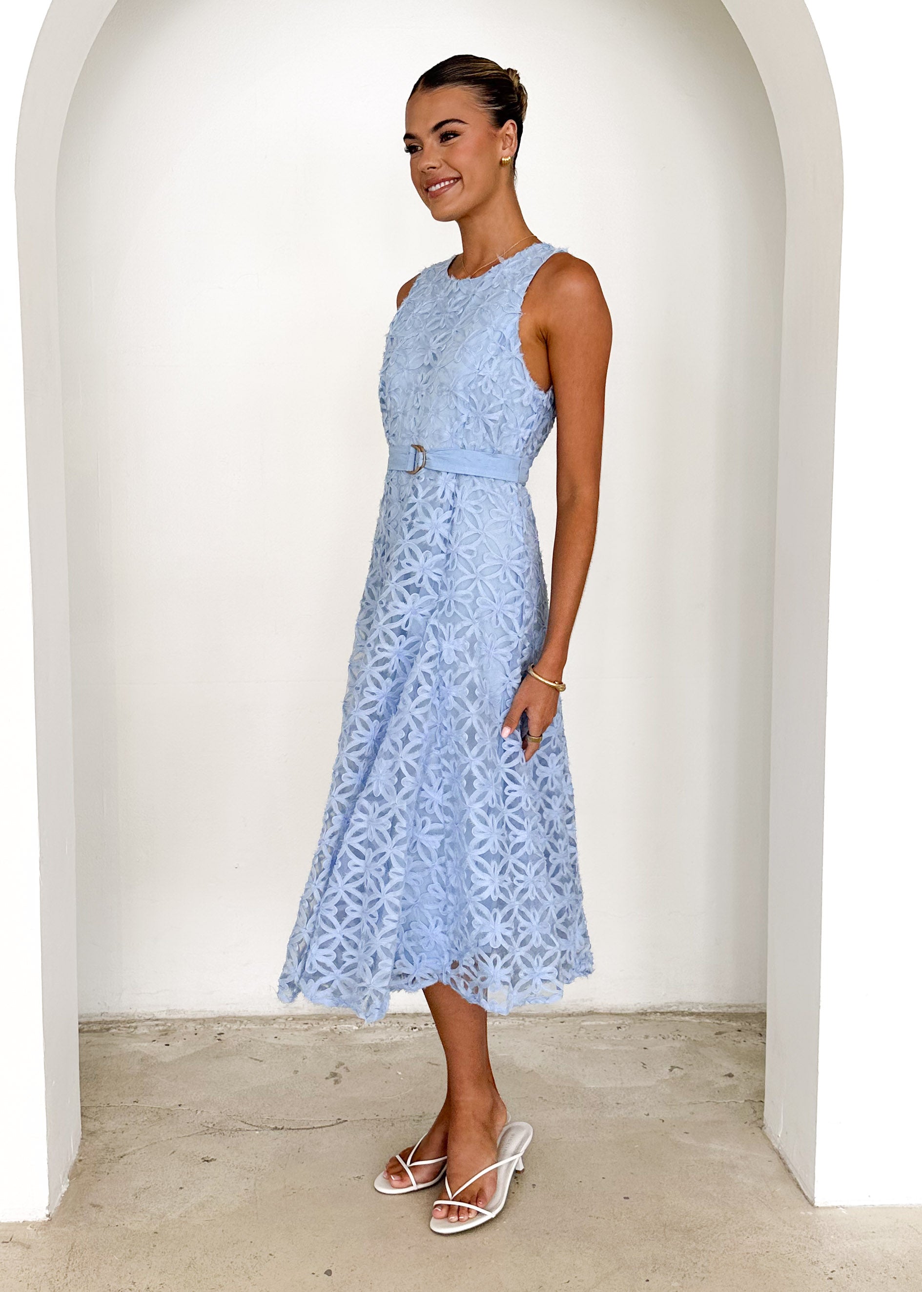 Eclipse Lace Midi Dress - Blue