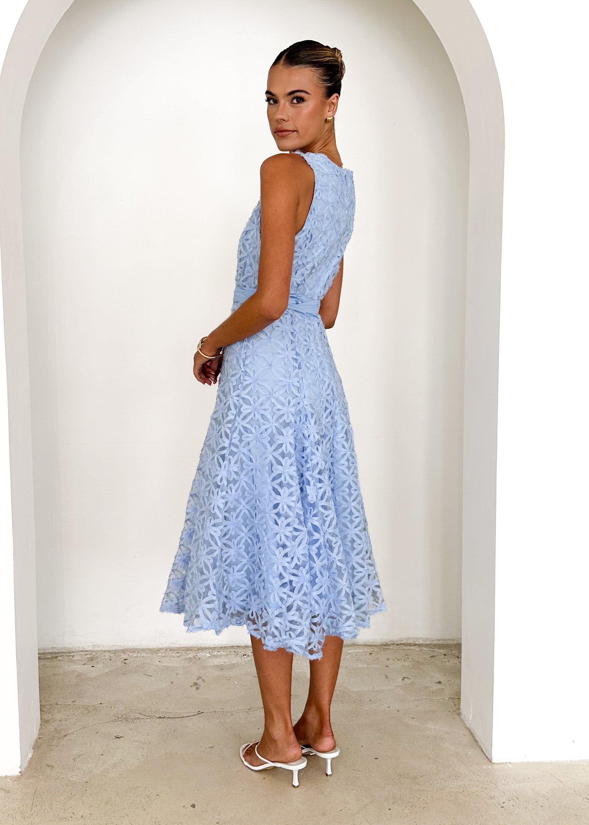 Eclipse Lace Midi Dress - Blue