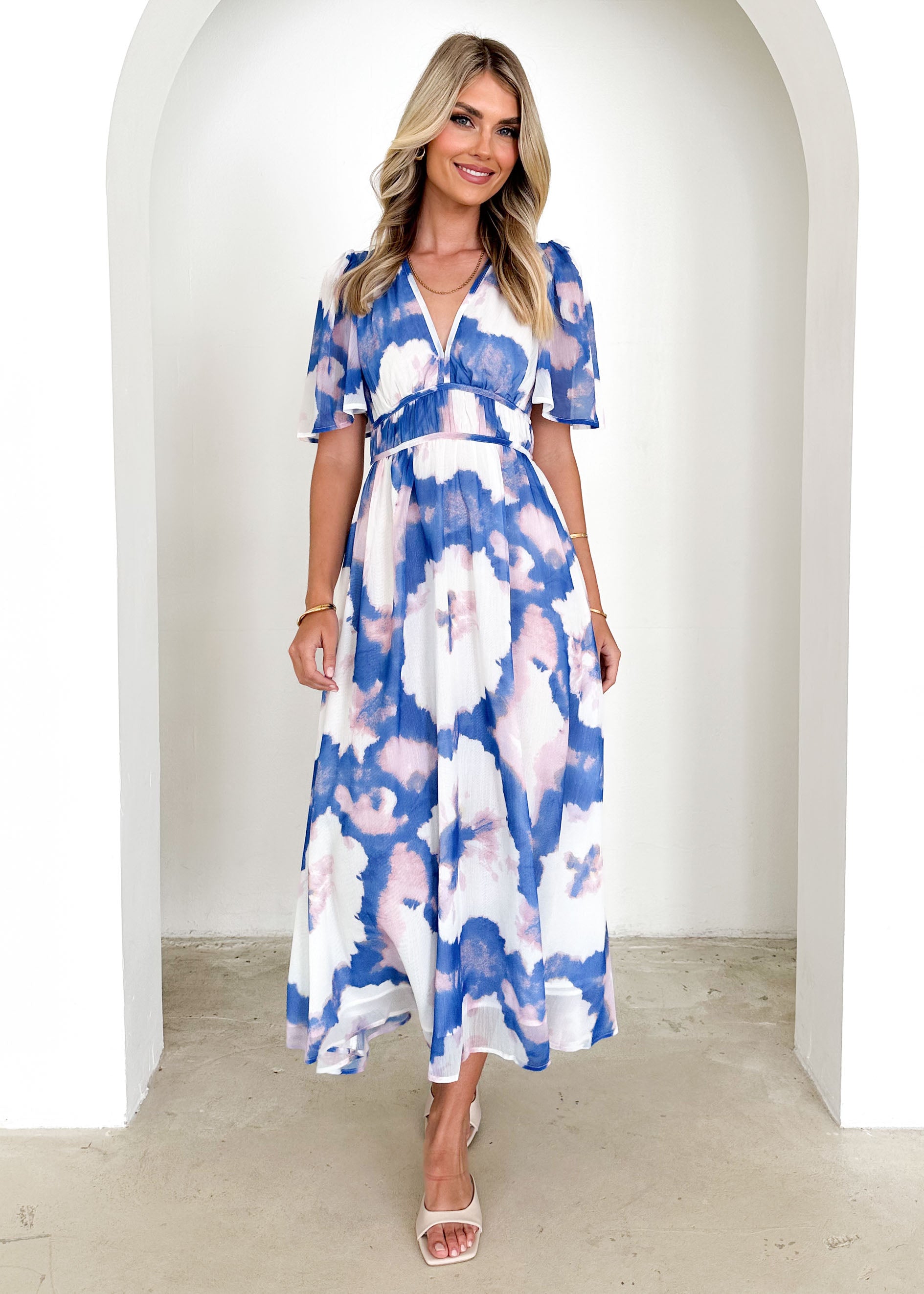 Innika Maxi Dress - Indigo Watercolour