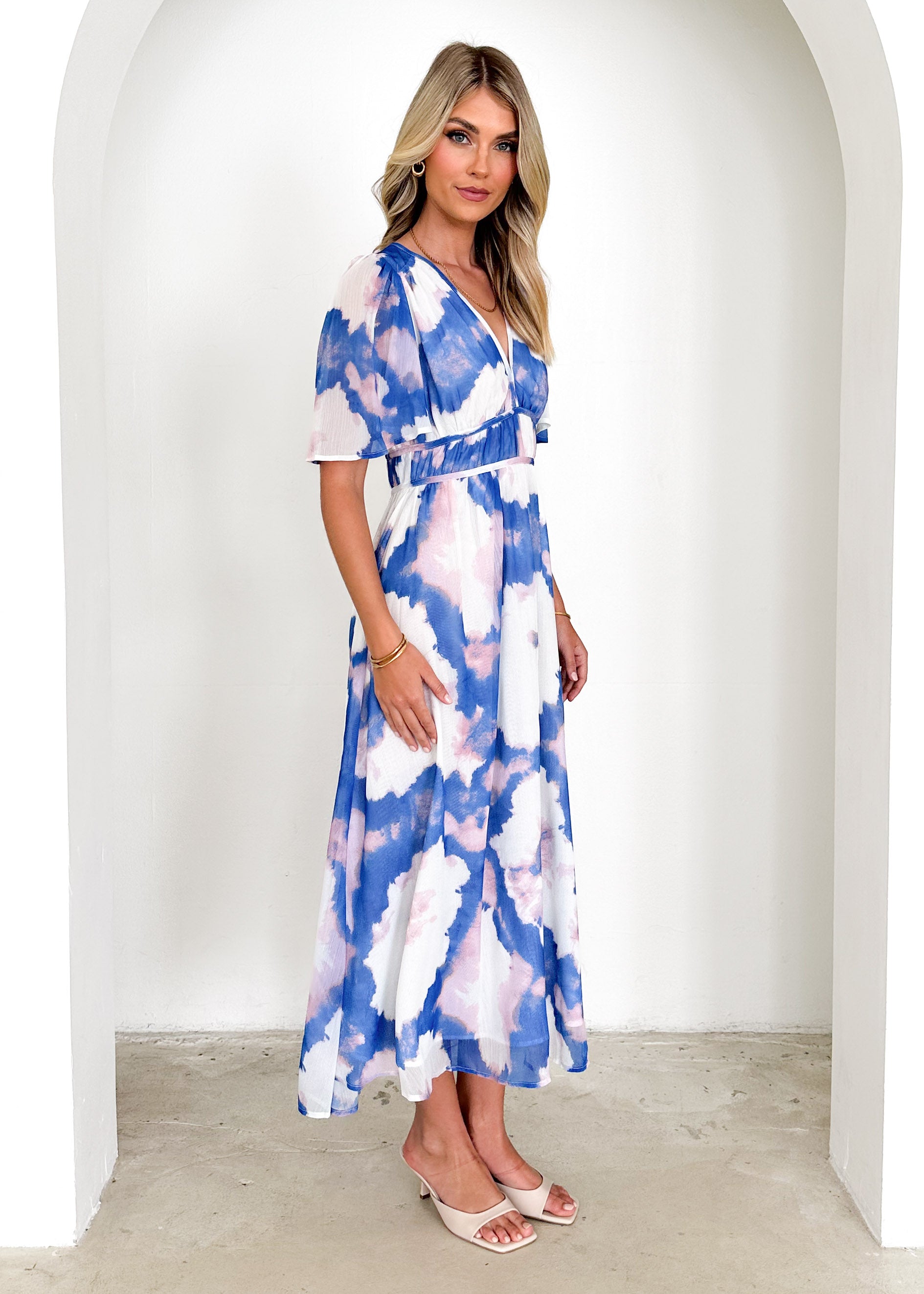 Innika Maxi Dress - Indigo Watercolour