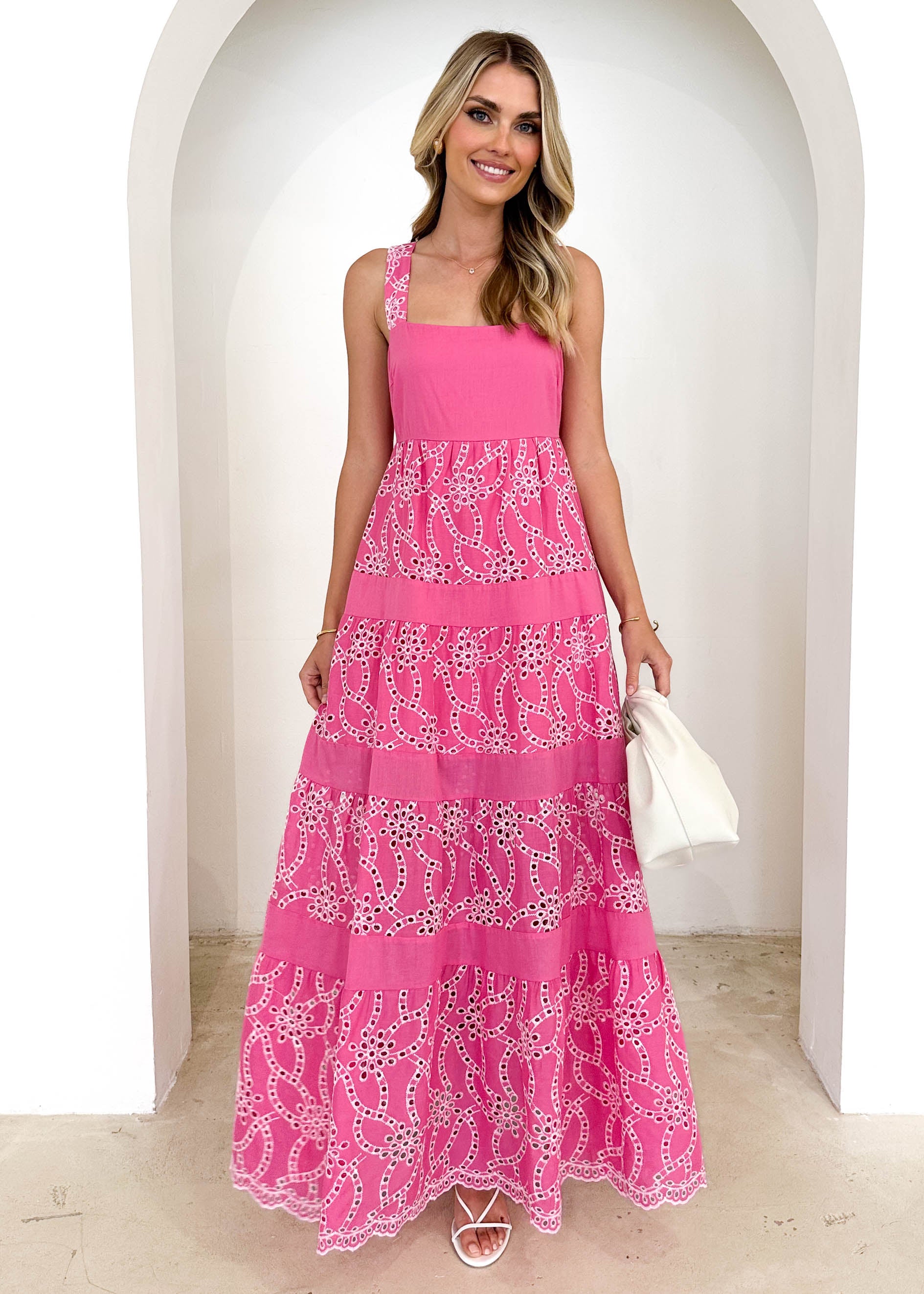 Fiori Maxi Dress - Pink Anglaise