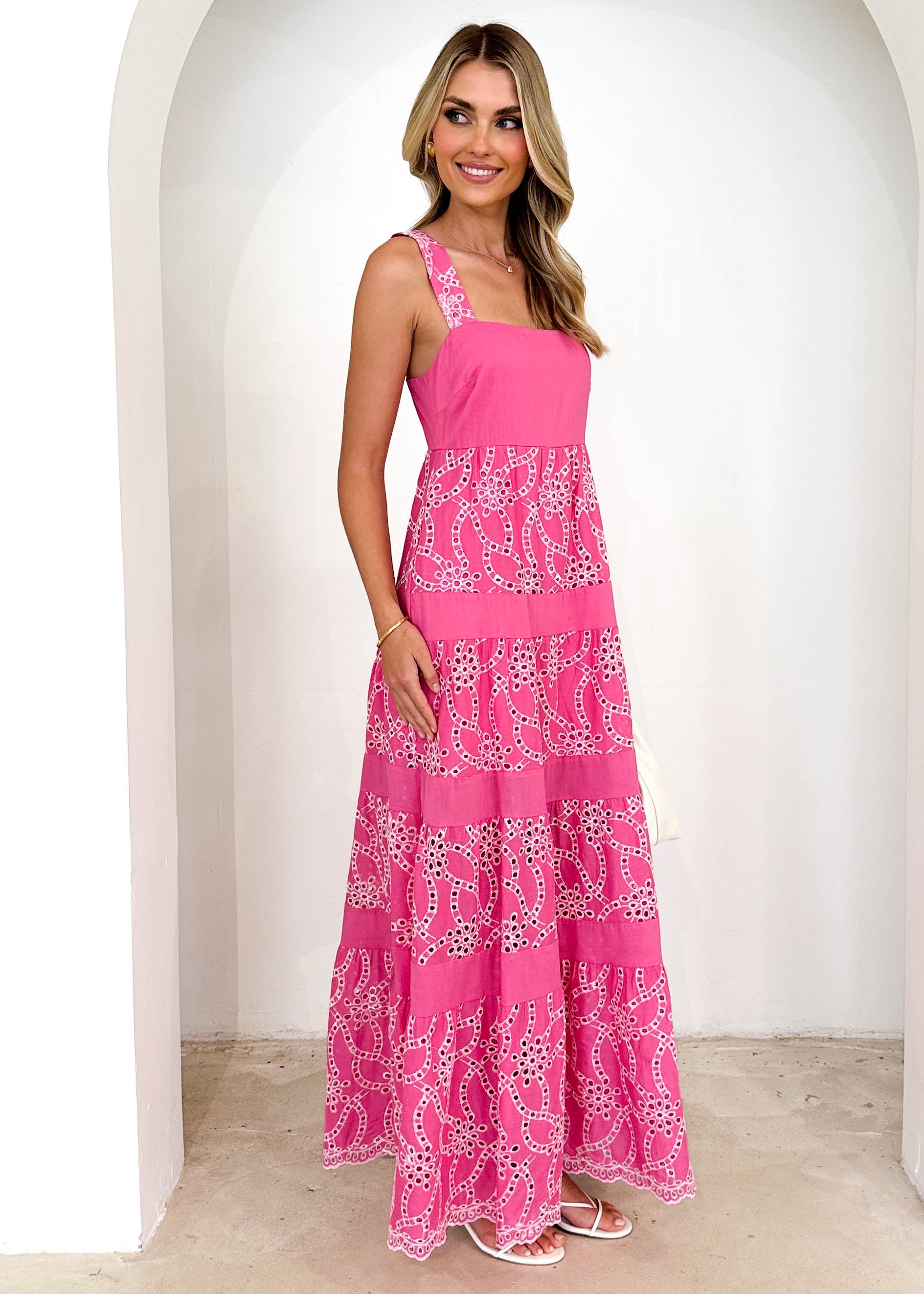 Fiori Maxi Dress - Pink Anglaise