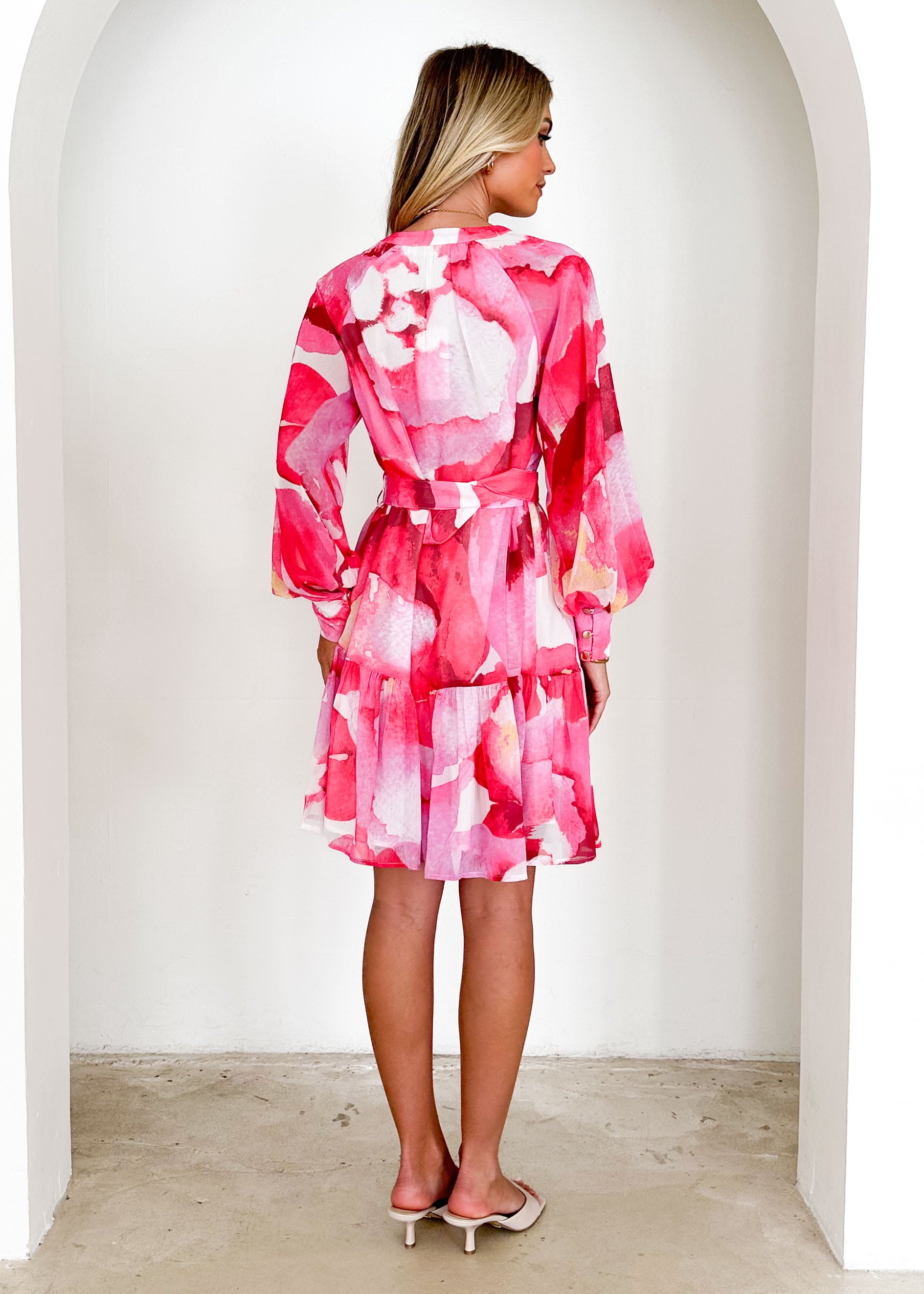 Samarah Dress - Magenta Watercolour