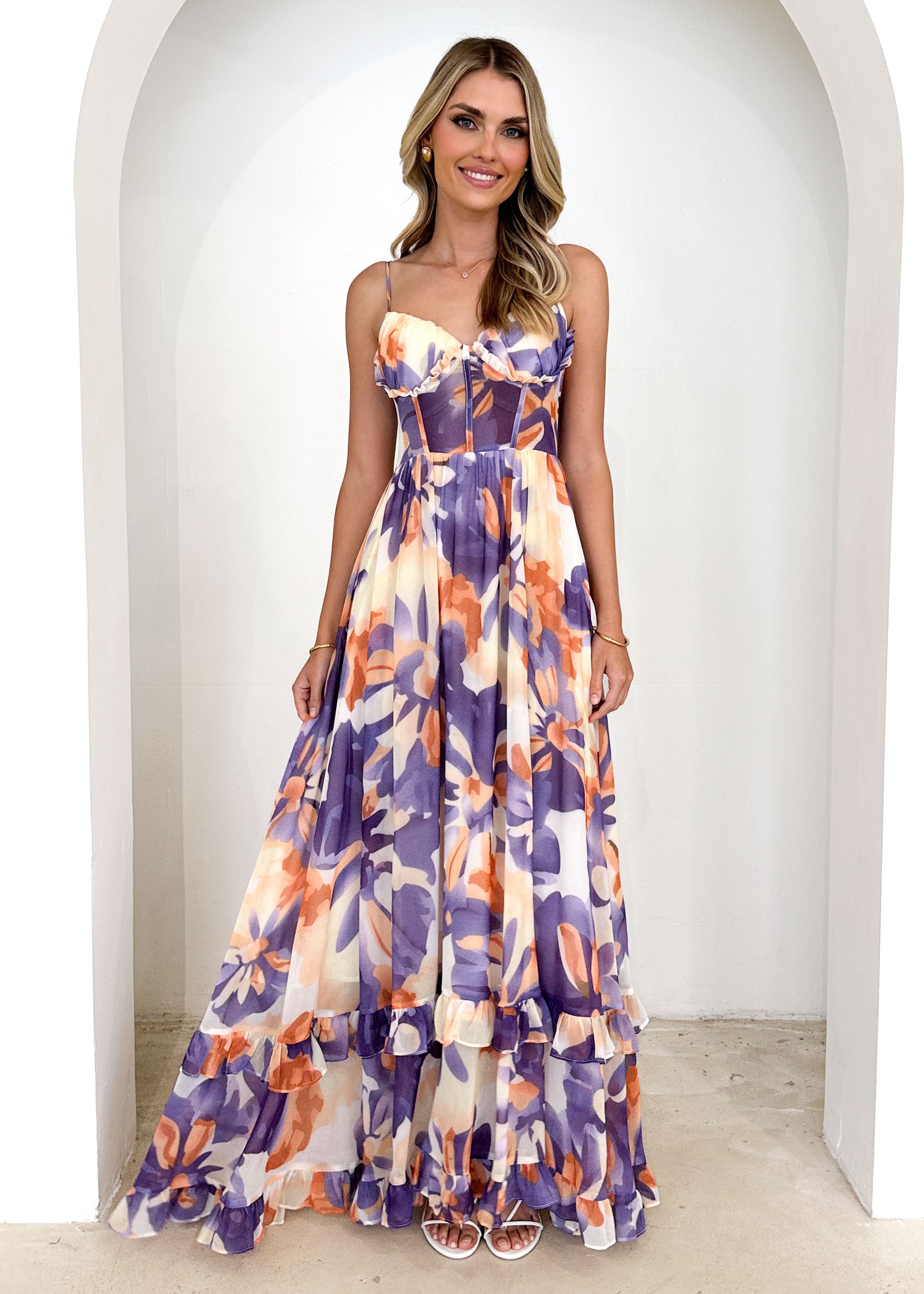 Iver Maxi Dress - Purple Swirl