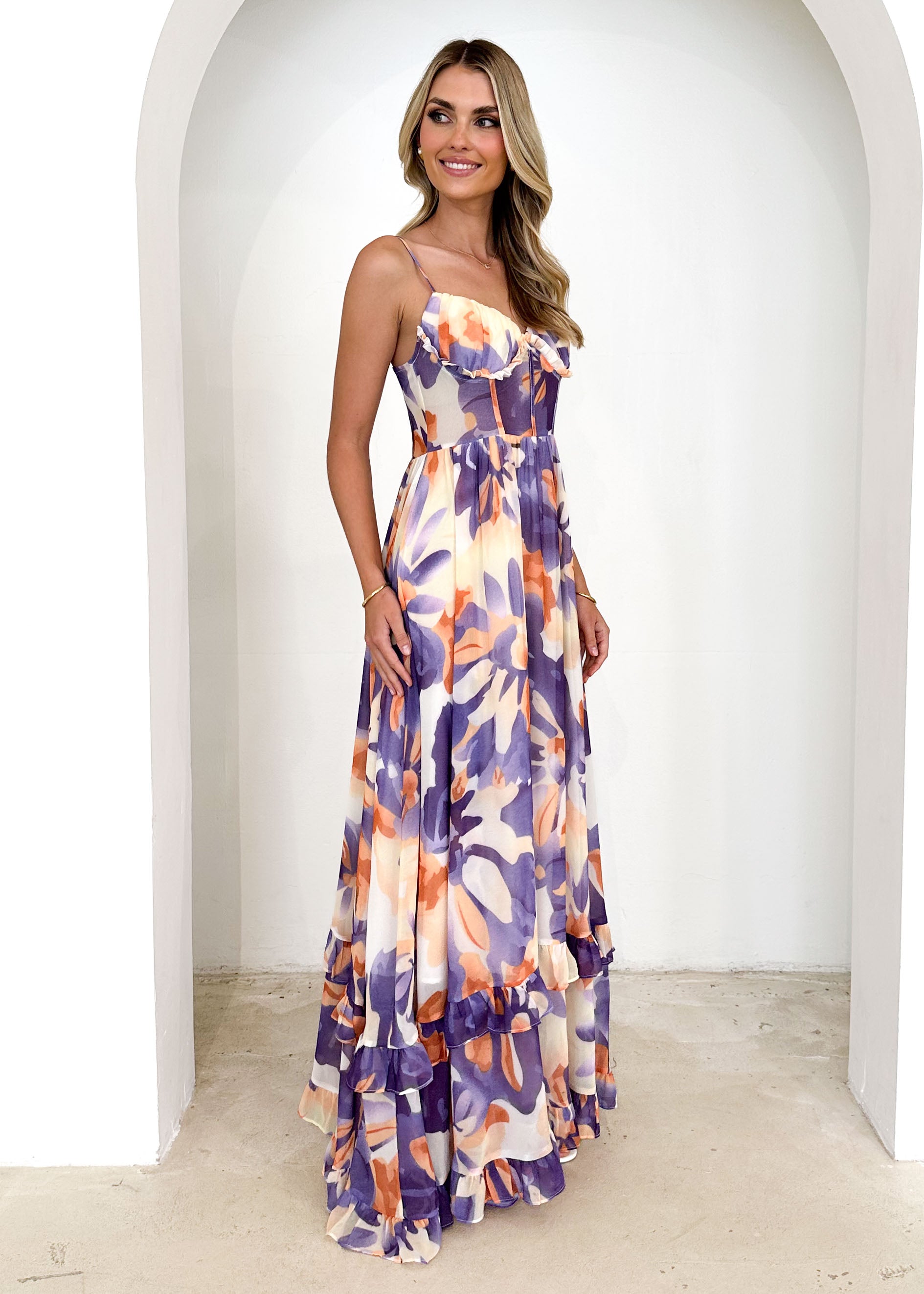 Iver Maxi Dress - Purple Swirl