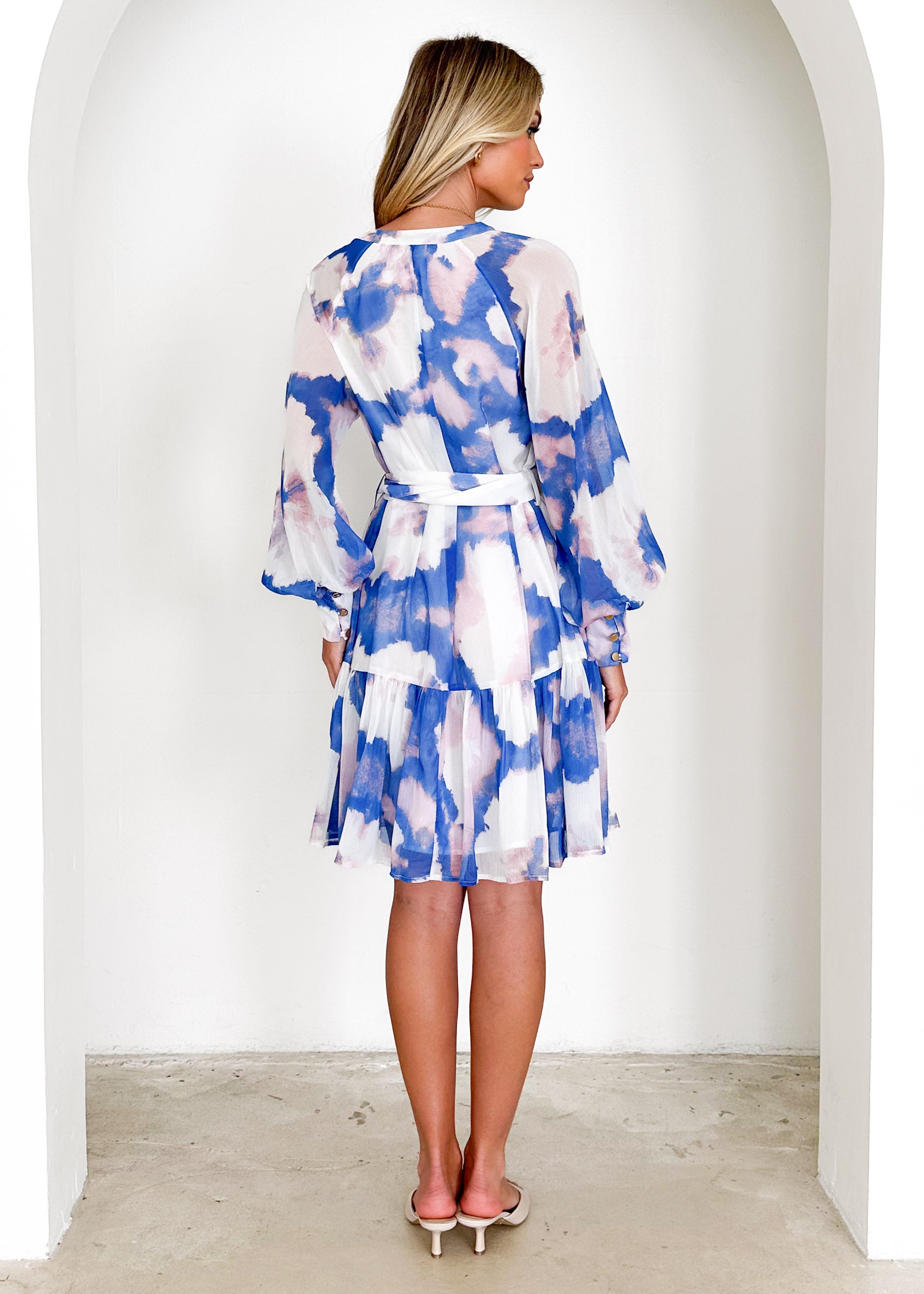 Samarah Dress - Indigo Watercolour