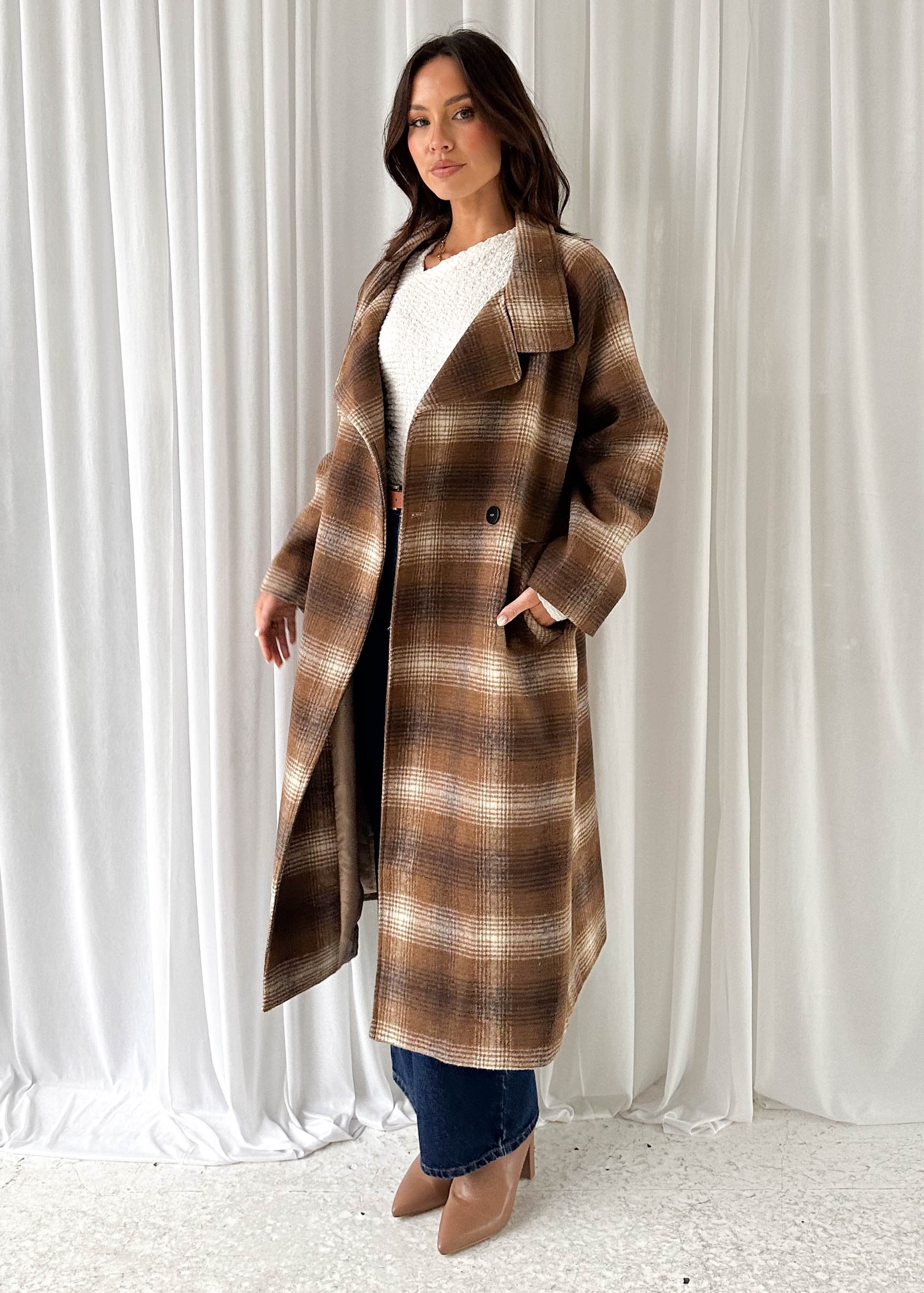 Becky Coat - Brown Check