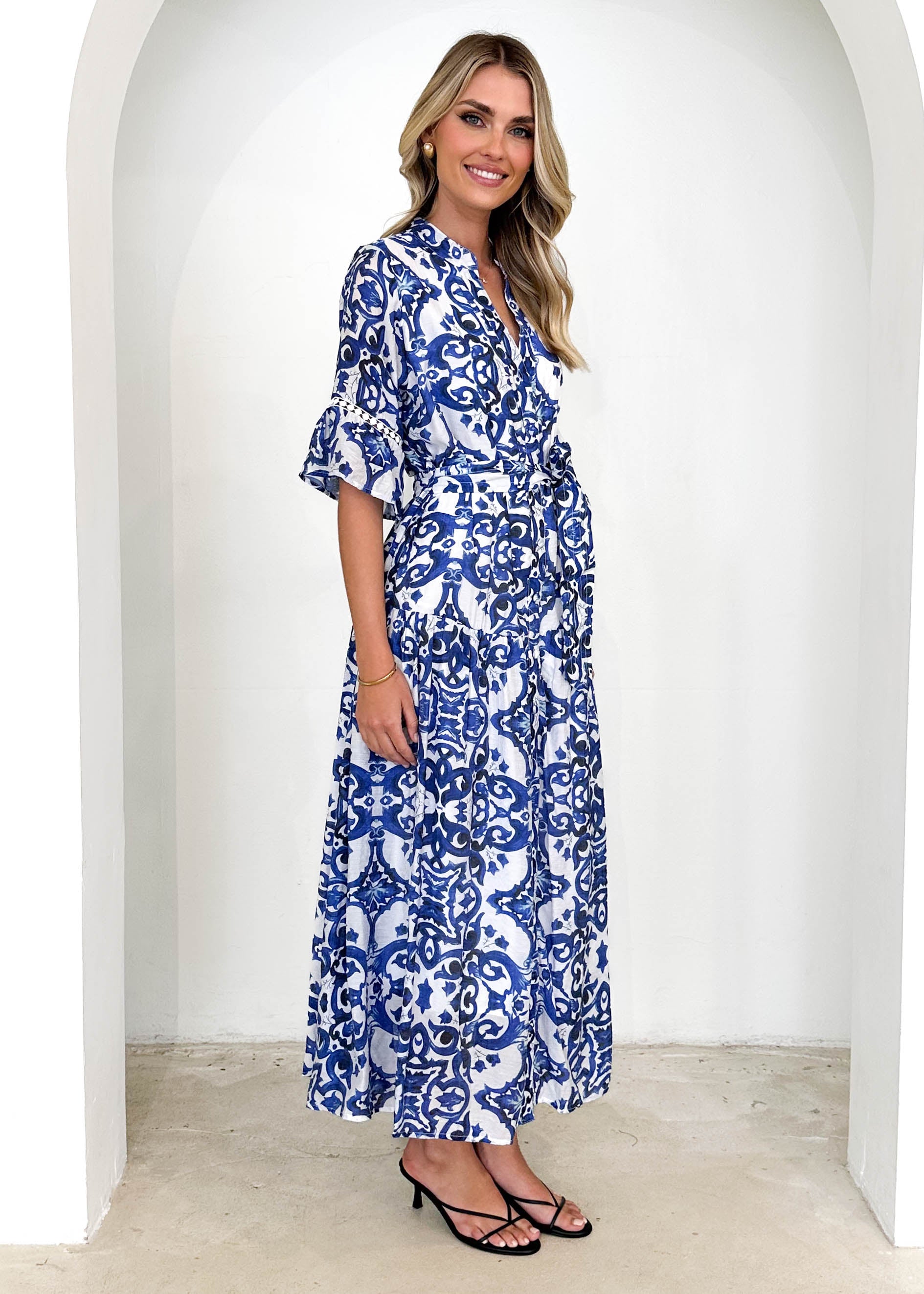 Venice Maxi Dress - Blue Paisley