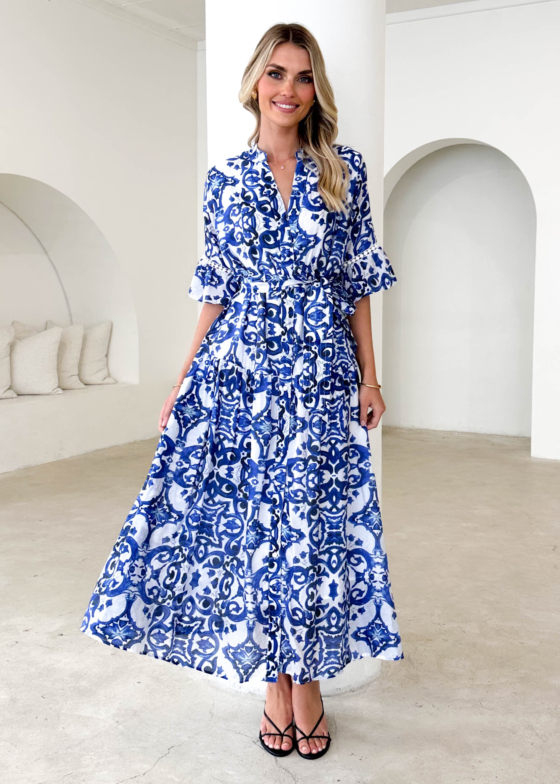 Venice Maxi Dress - Blue Paisley