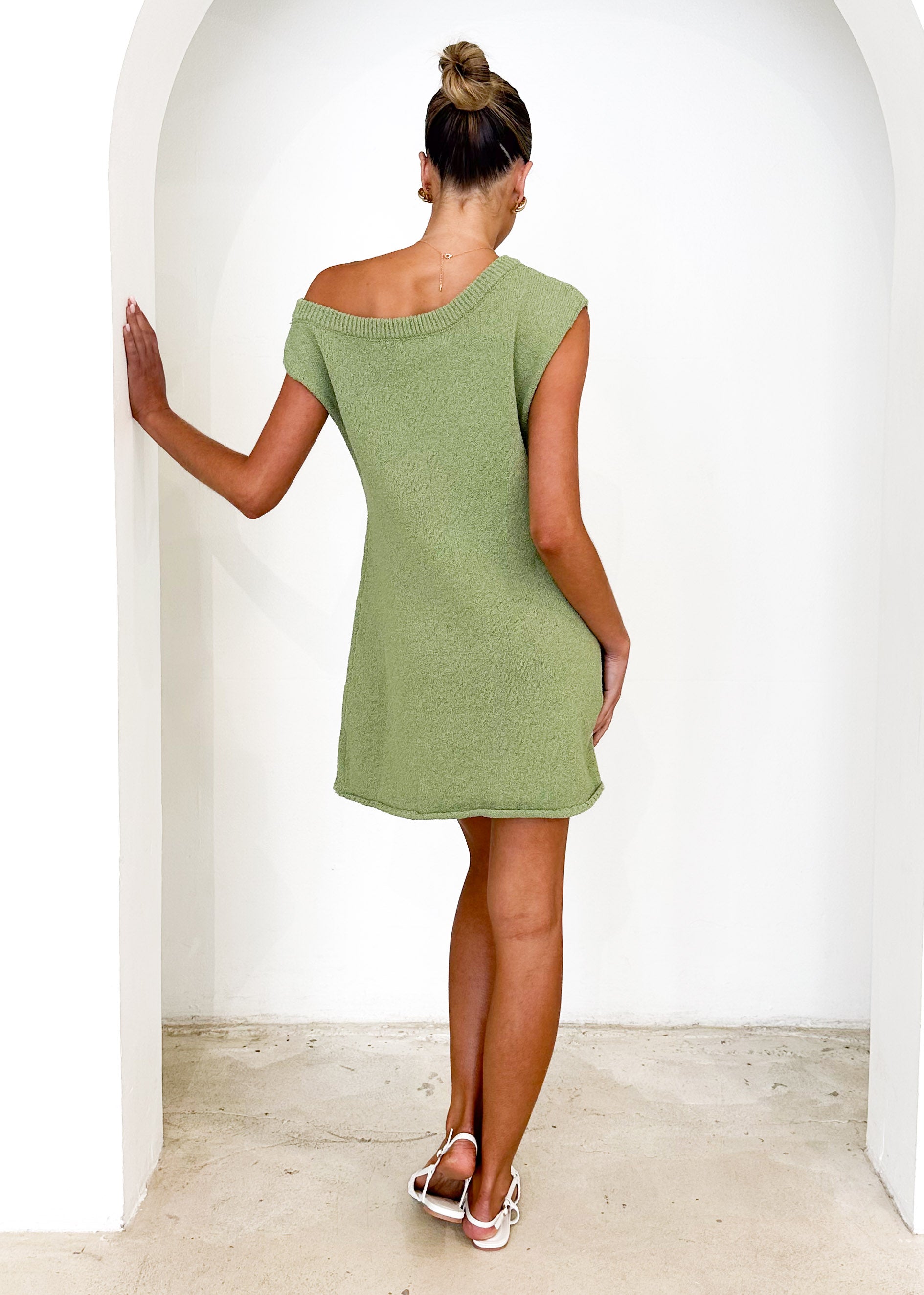 Franky One Shoulder Dress - Green