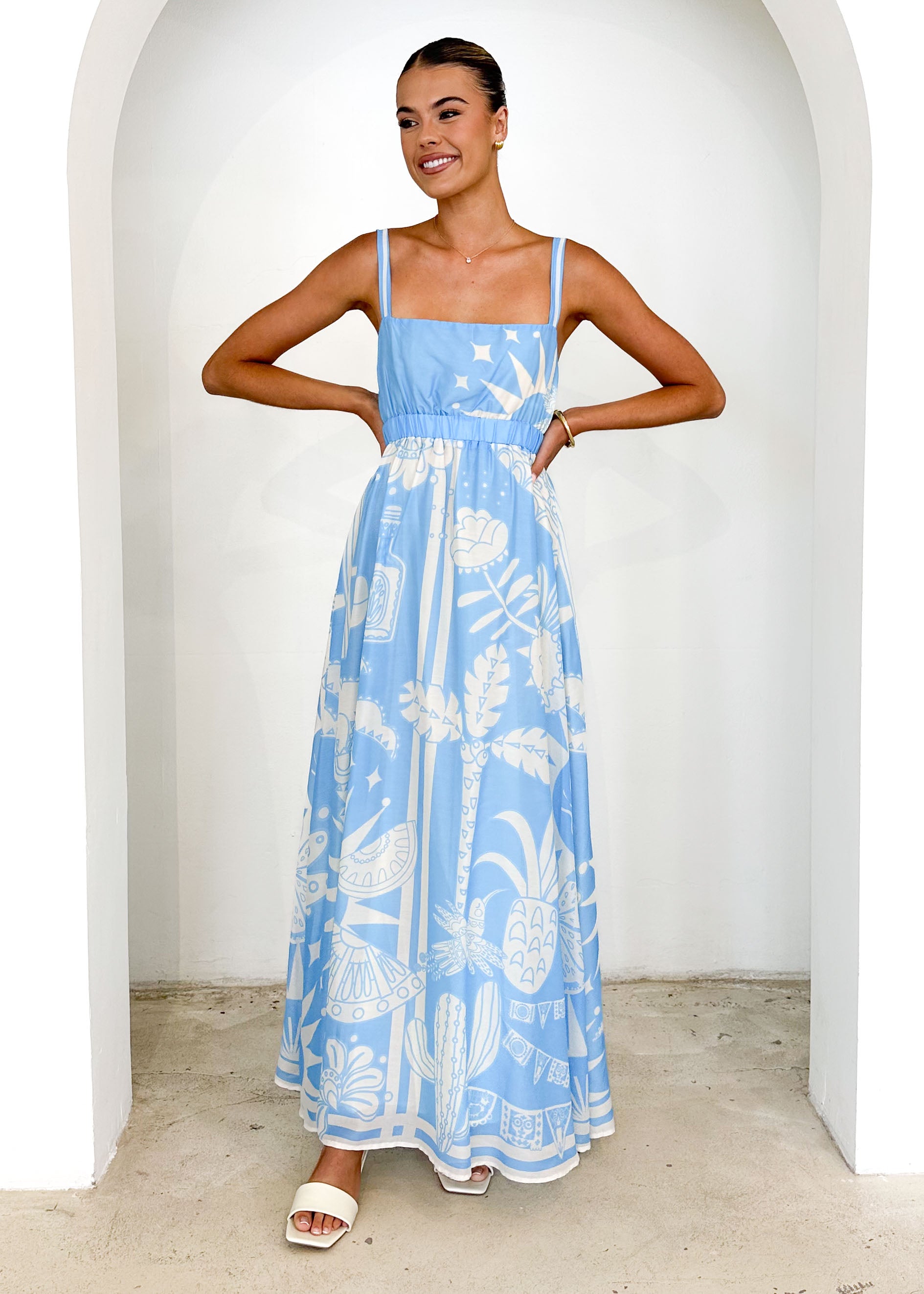 Nerina Maxi Dress - Blue Cabos