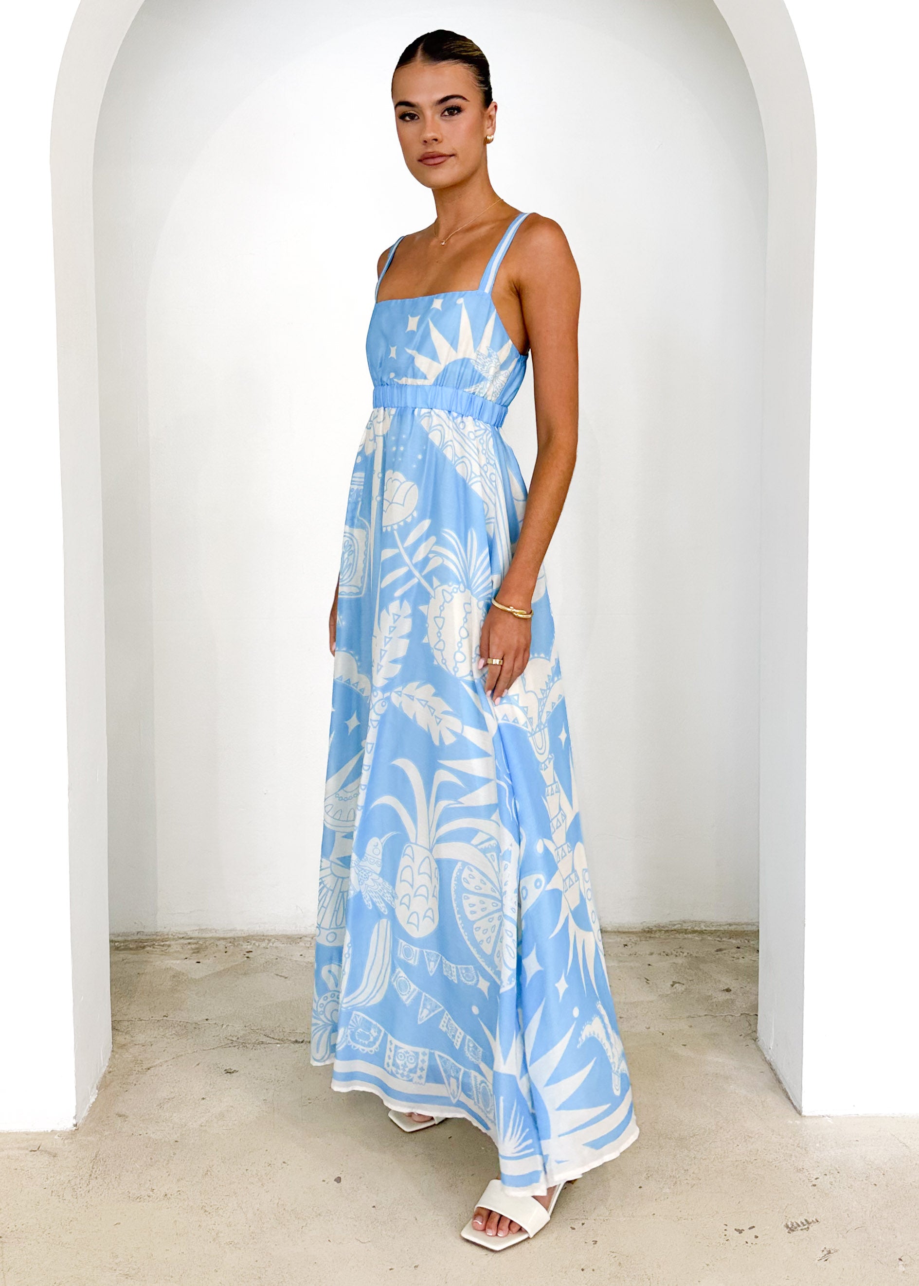 Nerina Maxi Dress - Blue Cabos